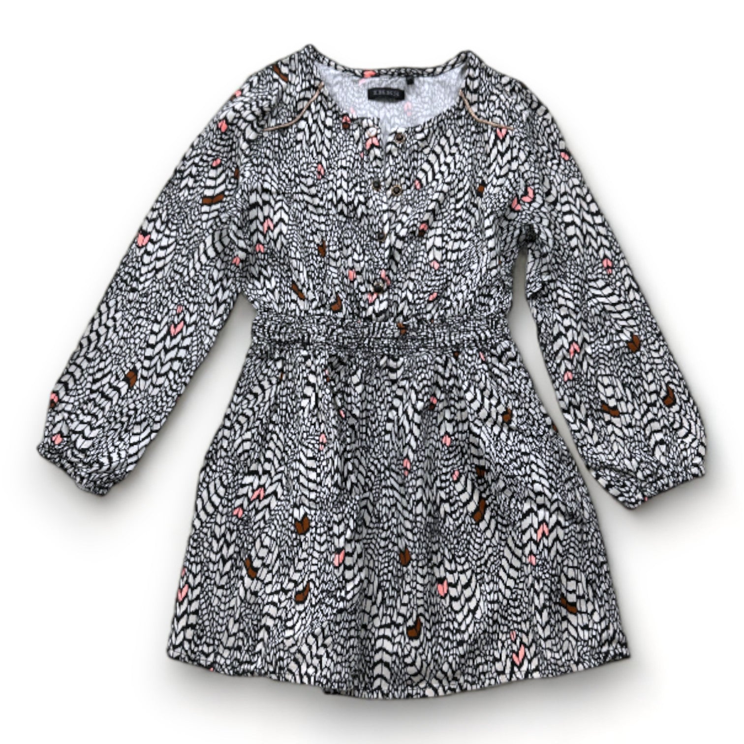 IKKS - Schwarz-weiß gemustertes Kleid - 4 Jahre