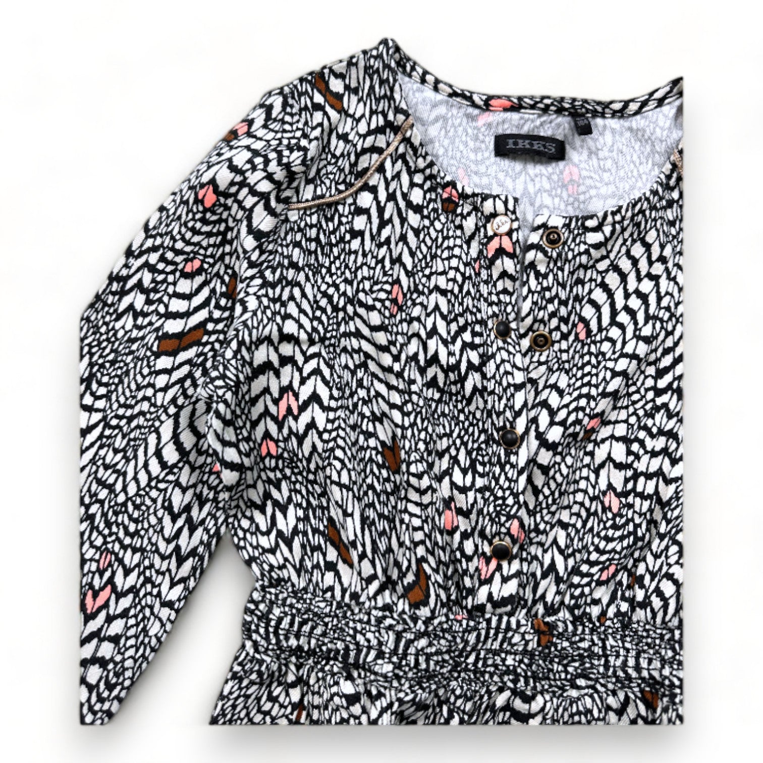 IKKS - Schwarz-weiß gemustertes Kleid - 4 Jahre