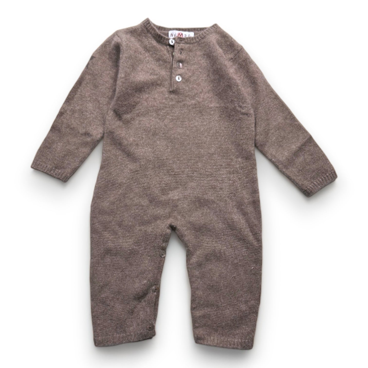 NUMAE - Brauner Kaschmir-Overall - 6 Monate