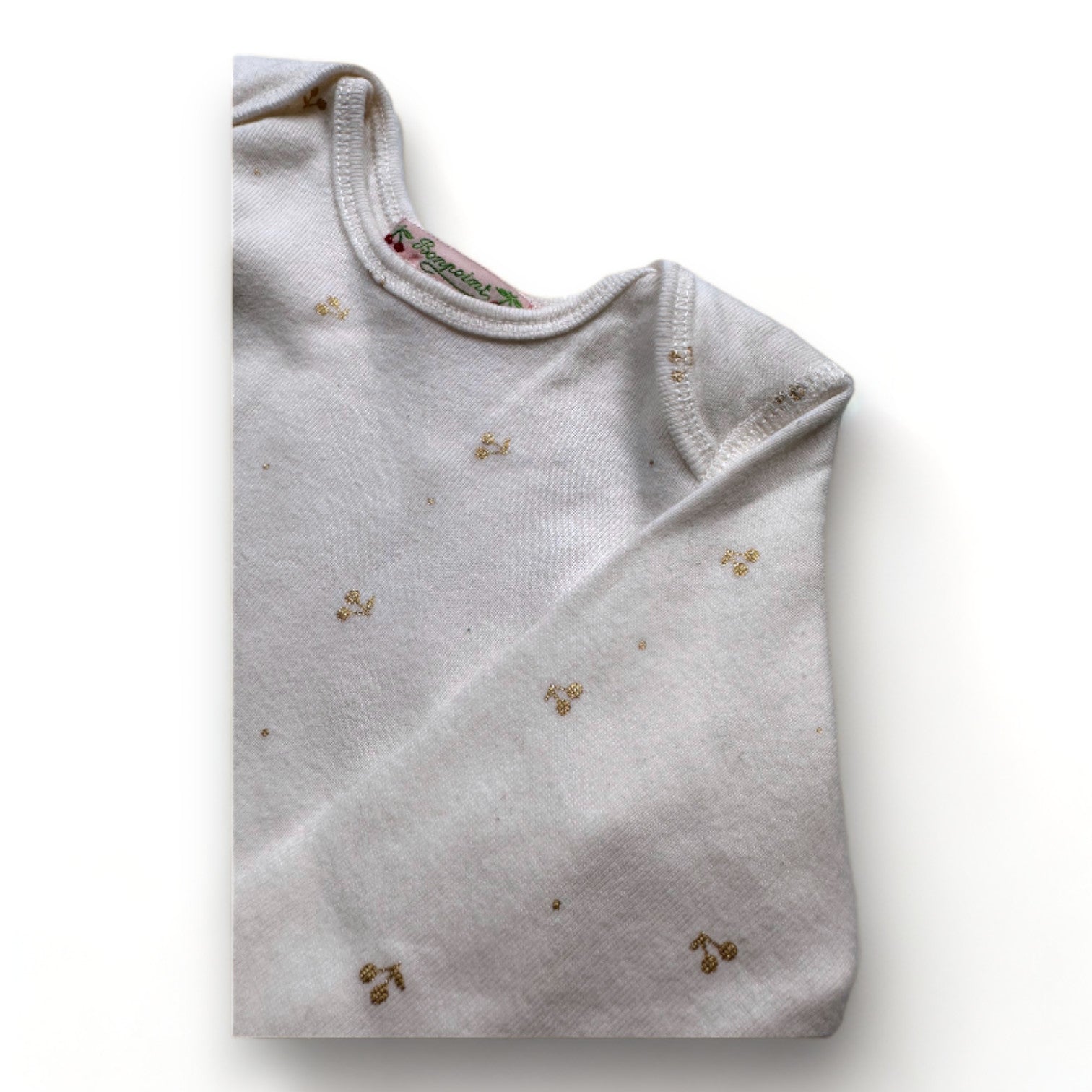 BONPOINT - Set aus langärmligem T-Shirt und weißer Hose mit Kirschen-Print - 6 Monate