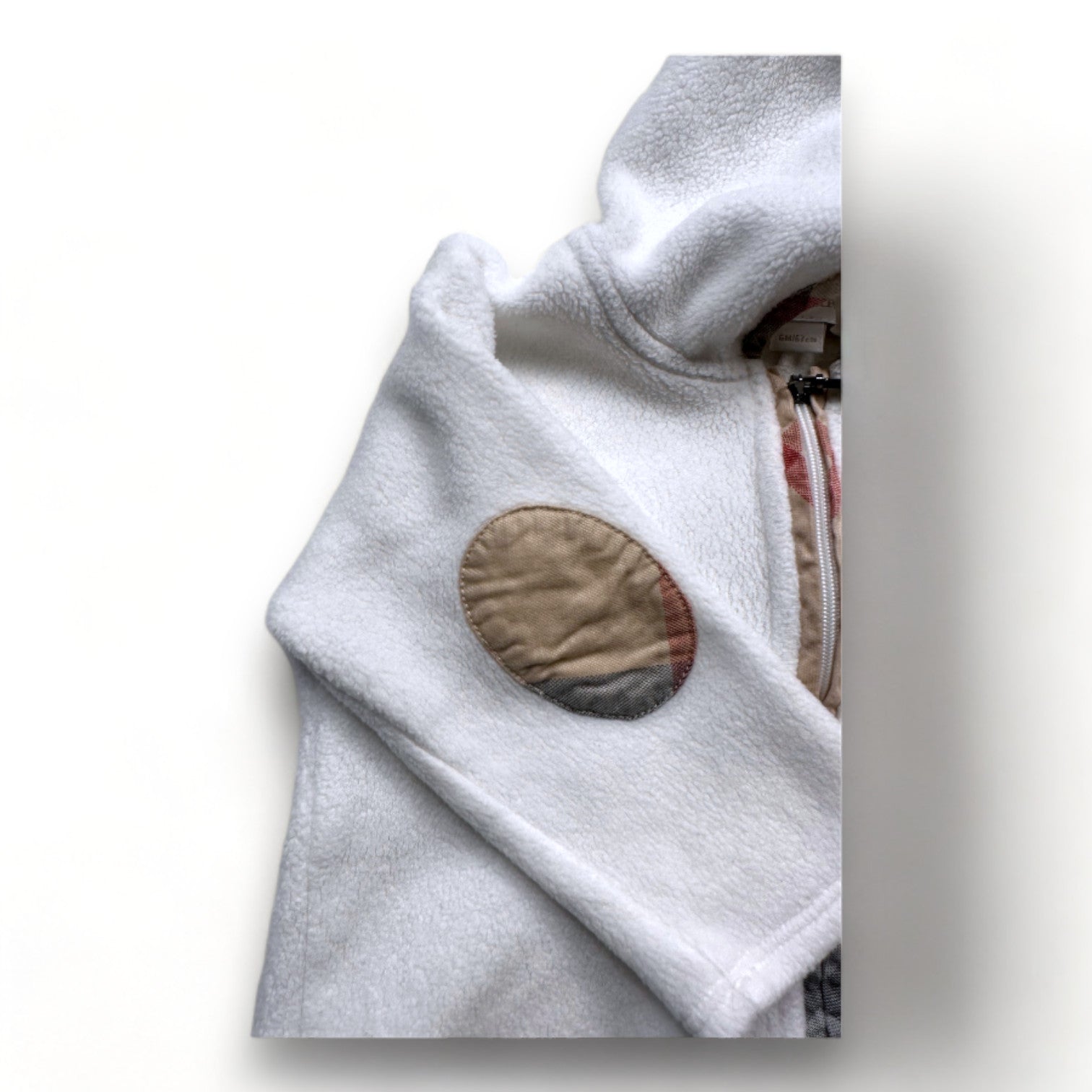 BURBERRY - White fleece jumpsuit - 6 months