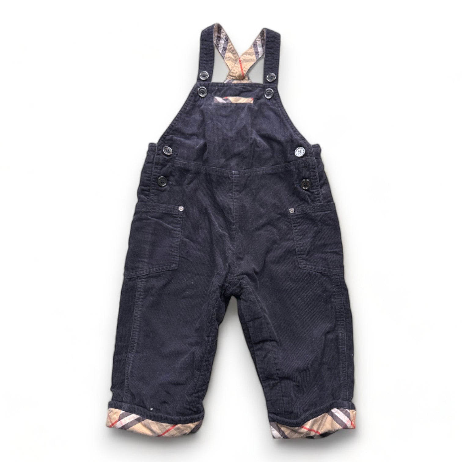 BURBERRY - Schwarzer Samt-Overall - 12 Monate