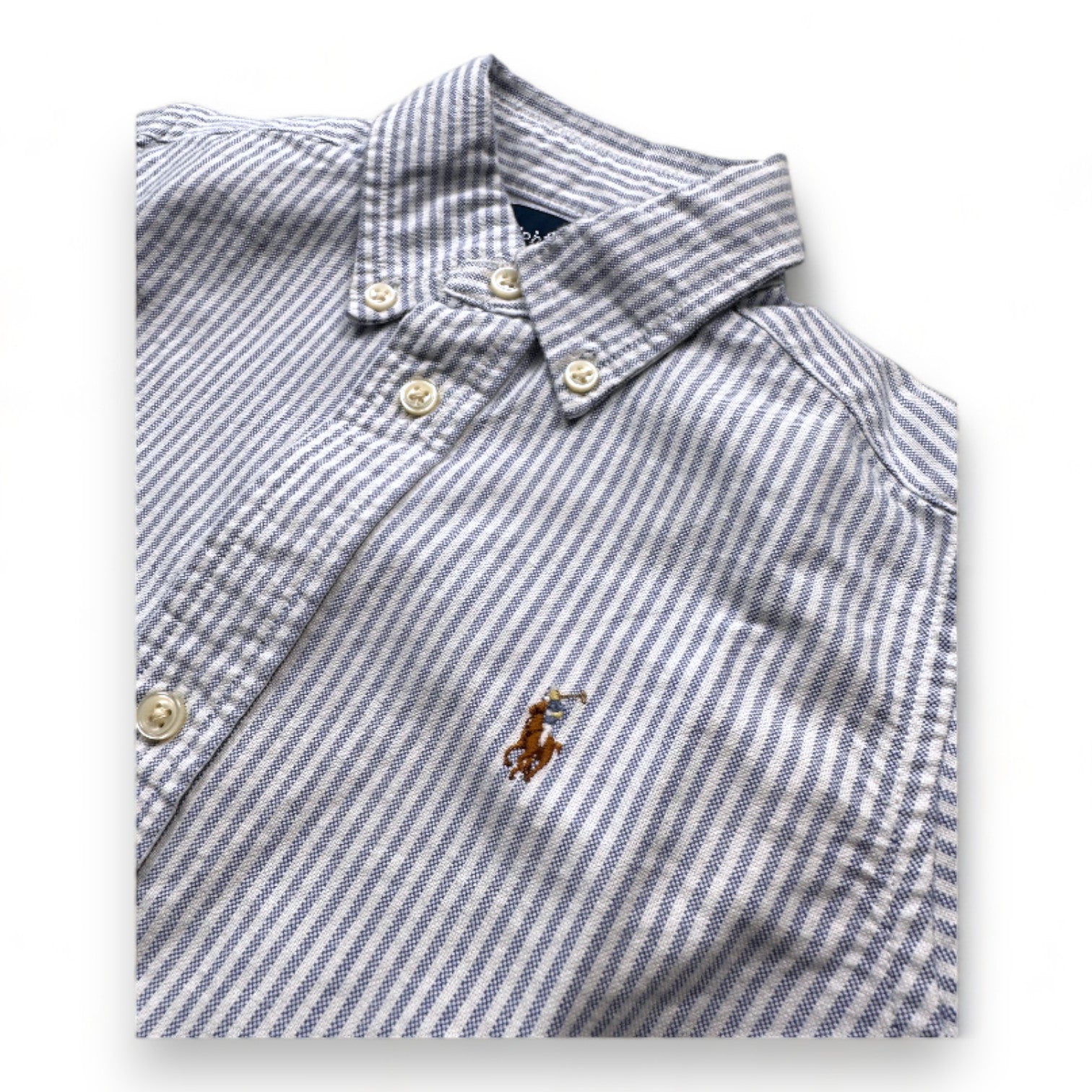 RALPH LAUREN - Blue and white striped shirt - 3 years