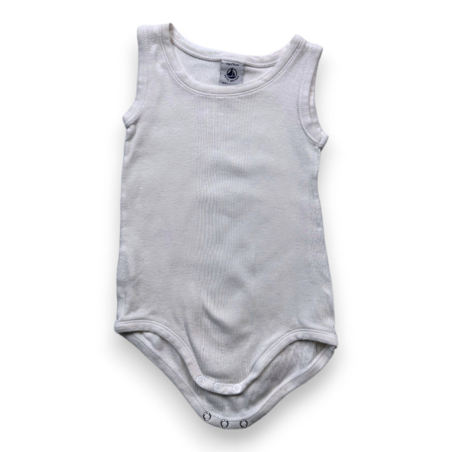 PETIT BATEAU - Bodie à manches courtes blanc - 12 mois