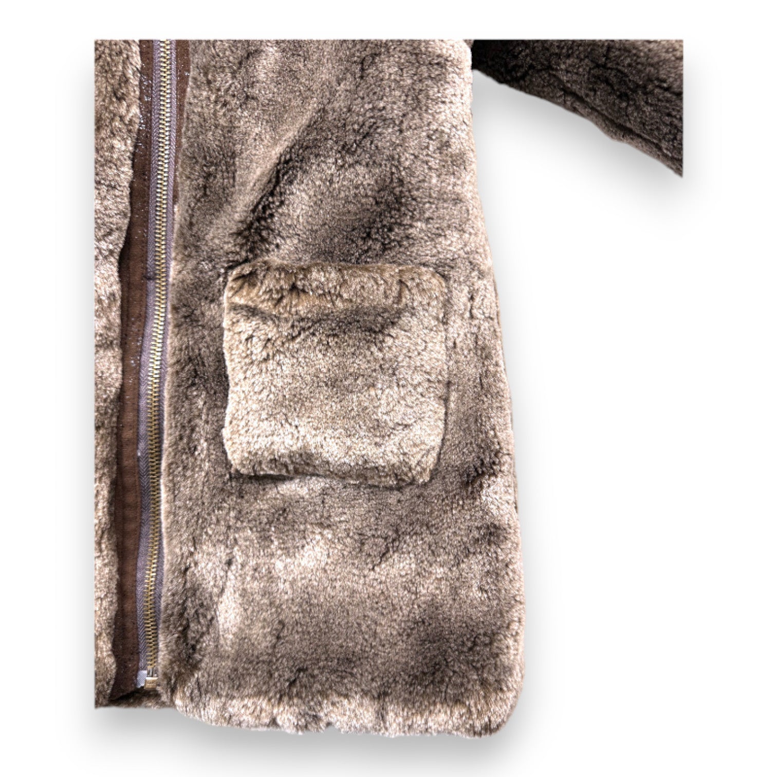 LILI GAUFRETTE - Wendbarer brauner Kunstpelzmantel - 18 Monate