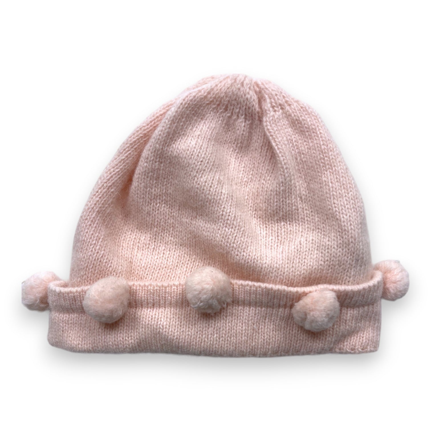 STORY LORIS - Pink wool hat with pompoms - 3/6 months