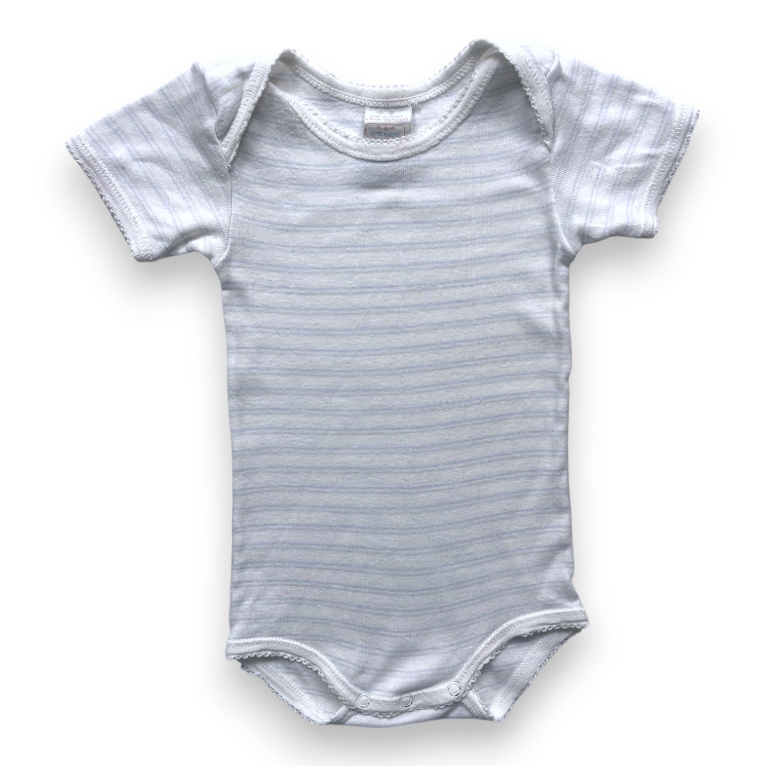 PETIT BATEAU - White striped bodysuit - 6 months