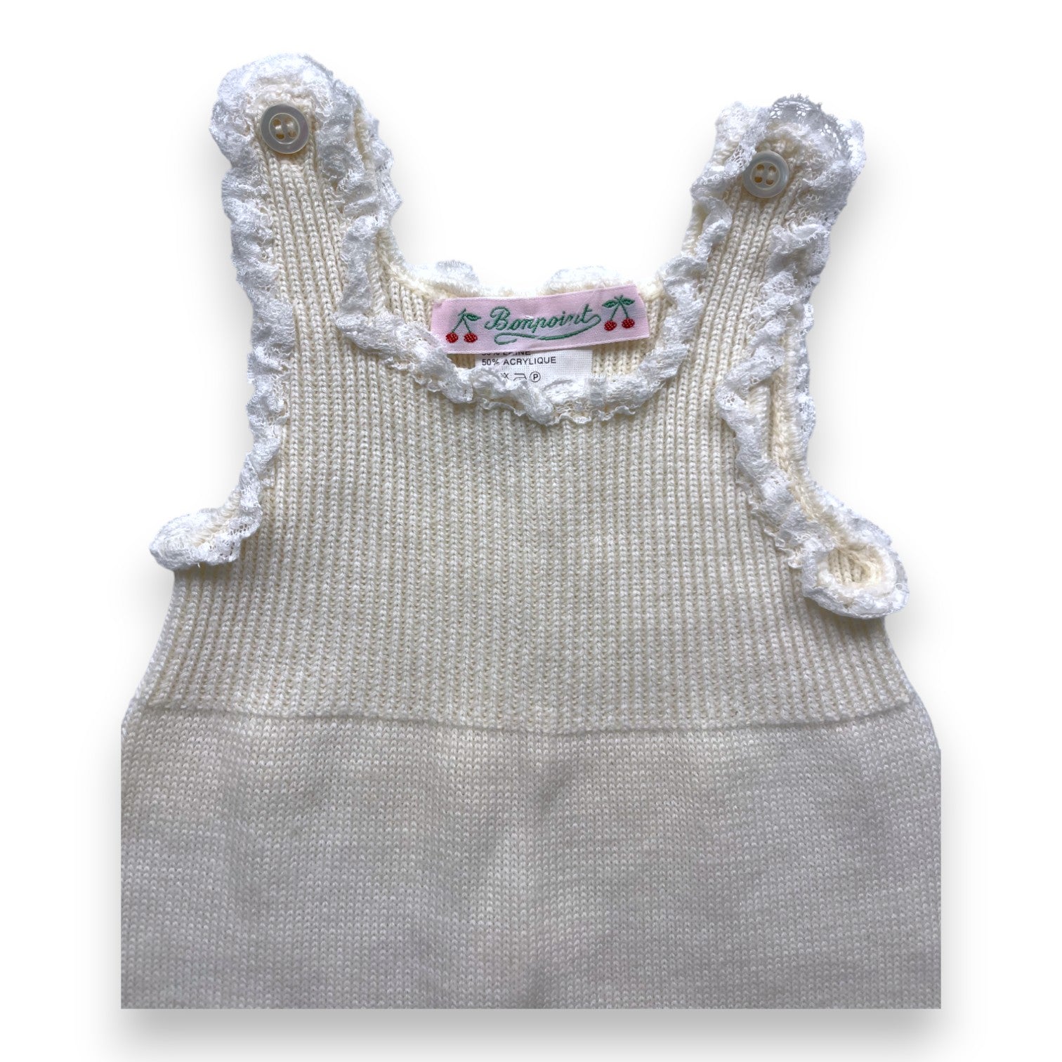 BONPOINT - Beige wool overalls - 3 months
