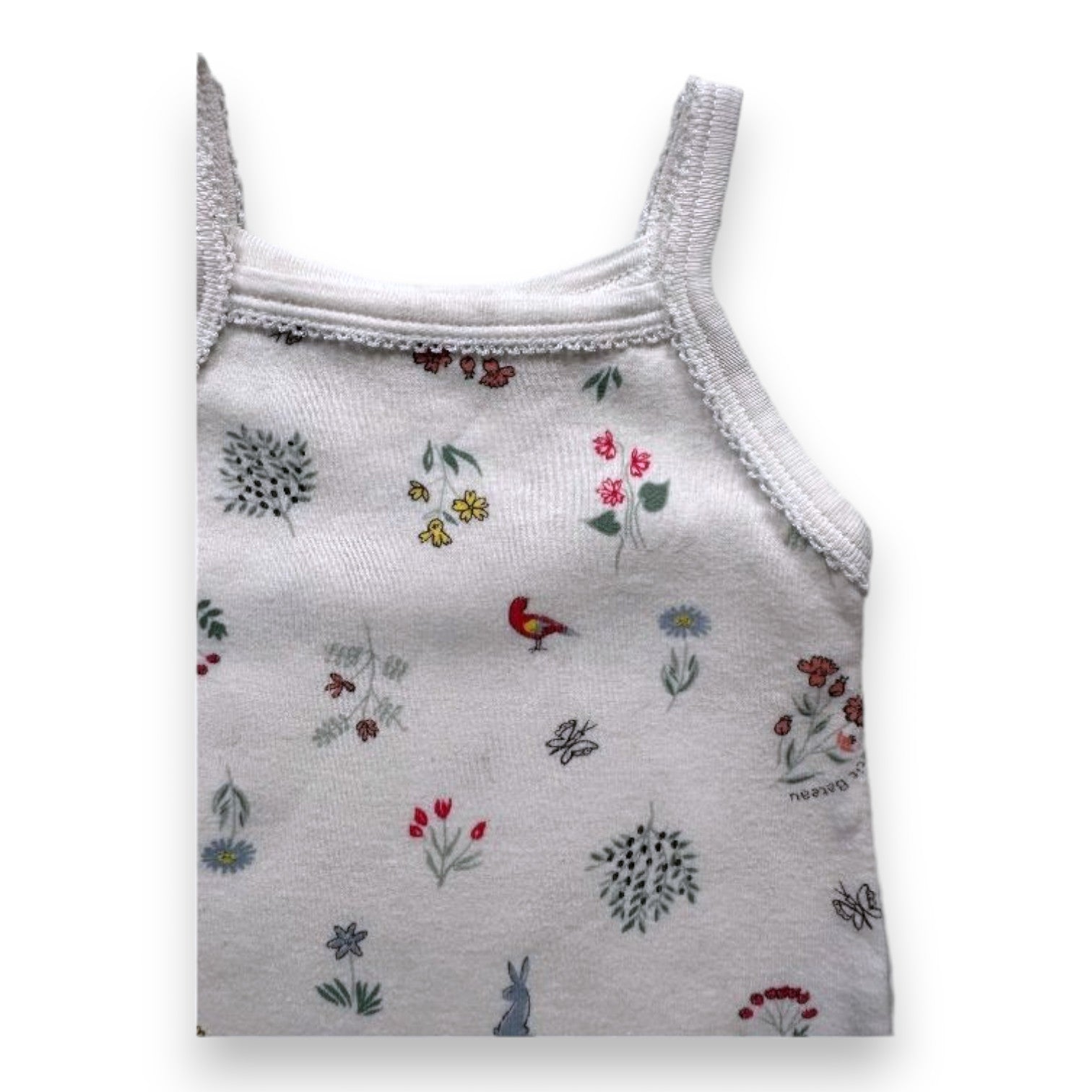 PETIT BOAT - White floral bodysuit - 18 months
