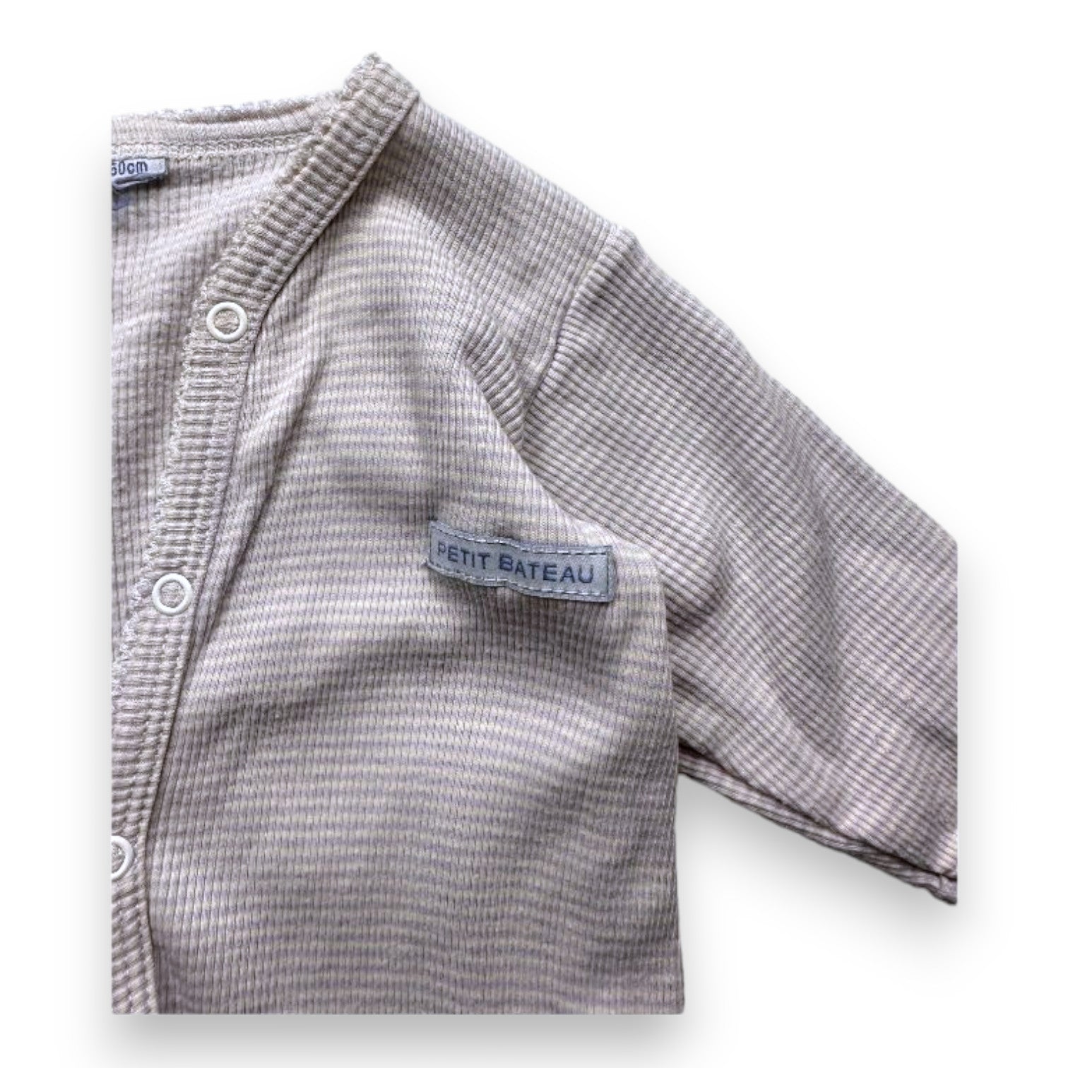 PETIT BATEAU - Pyjama violet et jaune à rayures - 3 mois