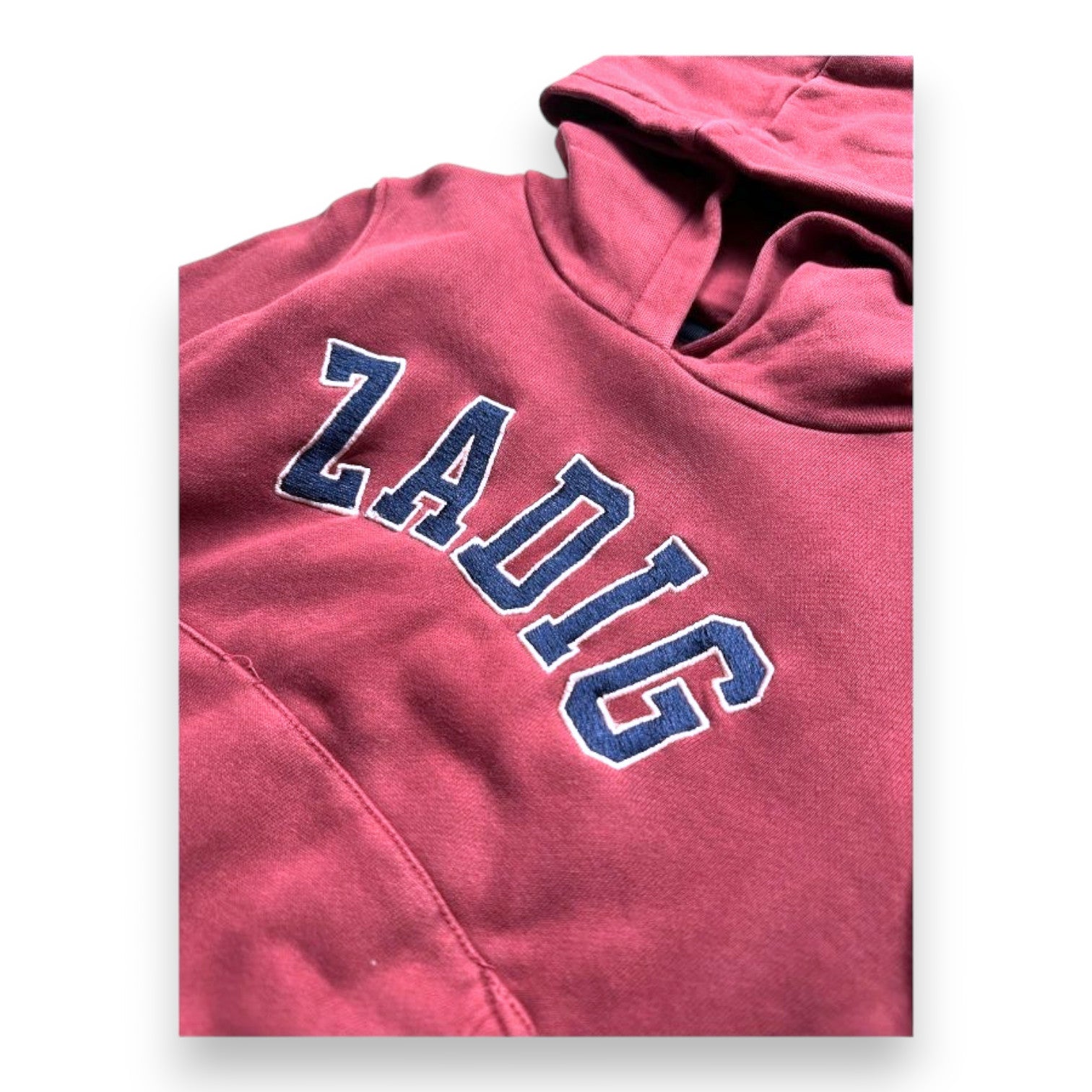 ZADIG & VOLTAIRE - Burgunder Hoodie mit "Zadig" Stickerei - 10 Jahre