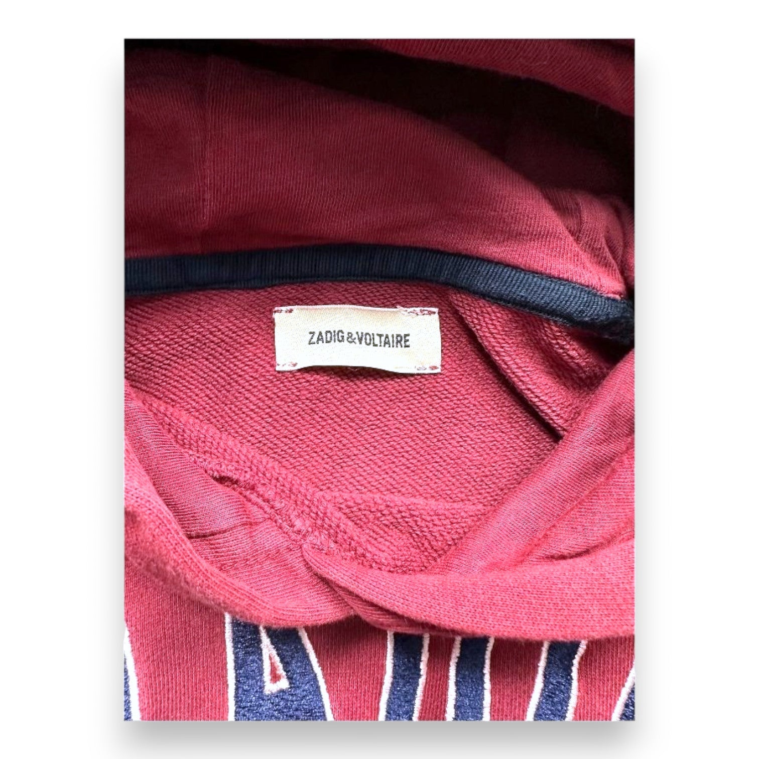 ZADIG & VOLTAIRE - Burgundy hoodie with "Zadig" embroidery - 10 years