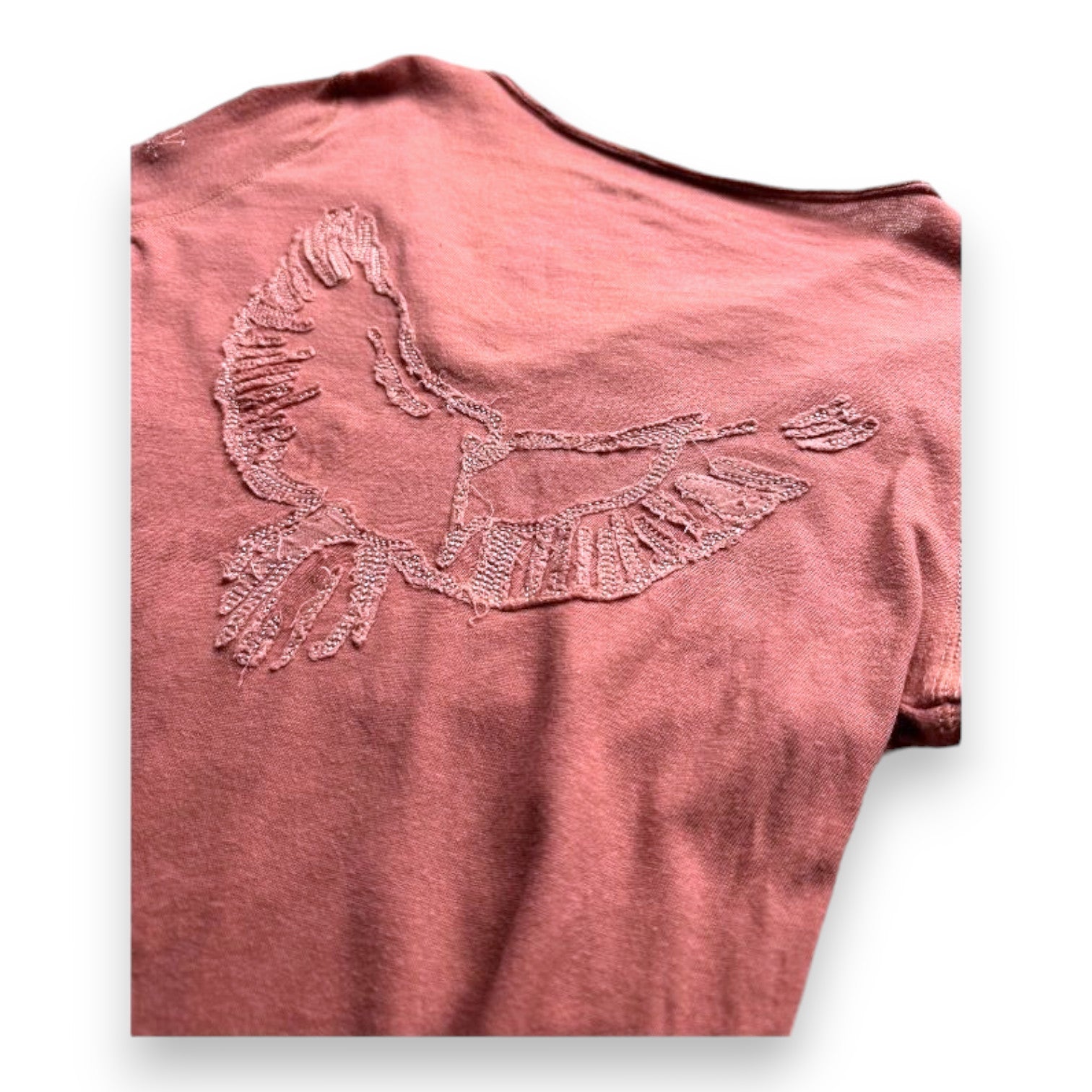 ZADIG & VOLTAIRE - Pink long-sleeved T-shirt with embroidery on the back - 5 years