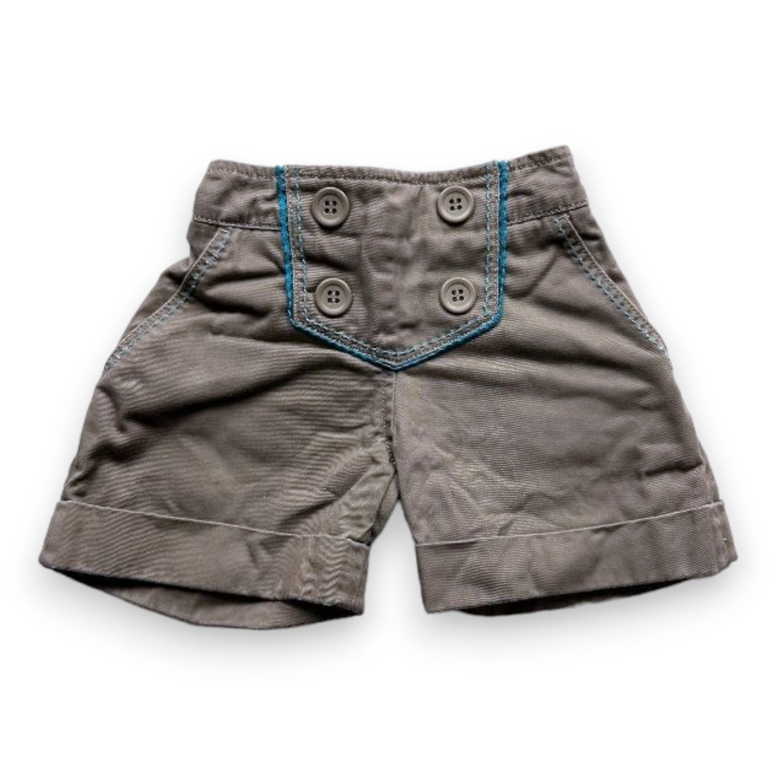 LILI GAUFRETTE - Khaki- und blaue Shorts mit Stickerei - 3 Jahre