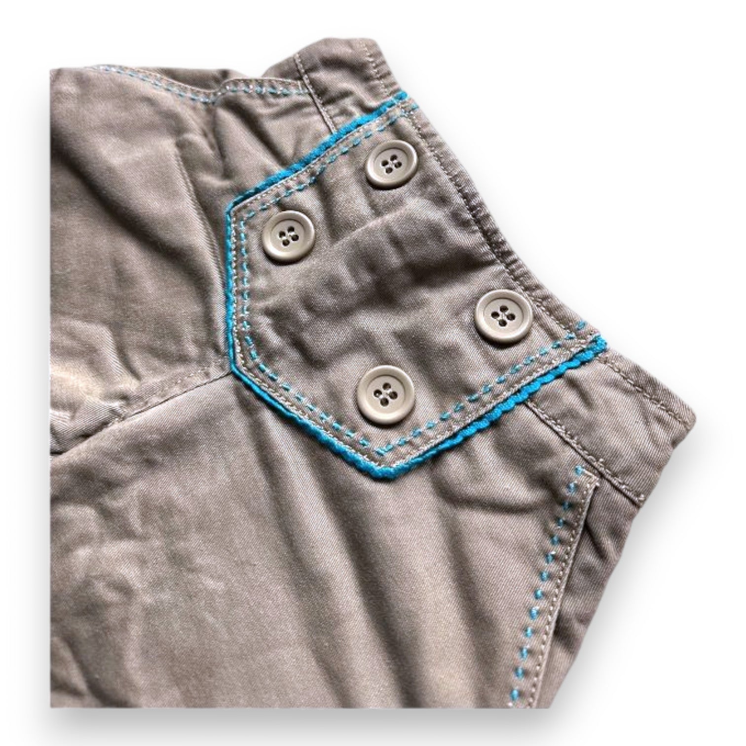 LILI GAUFRETTE - Khaki- und blaue Shorts mit Stickerei - 3 Jahre
