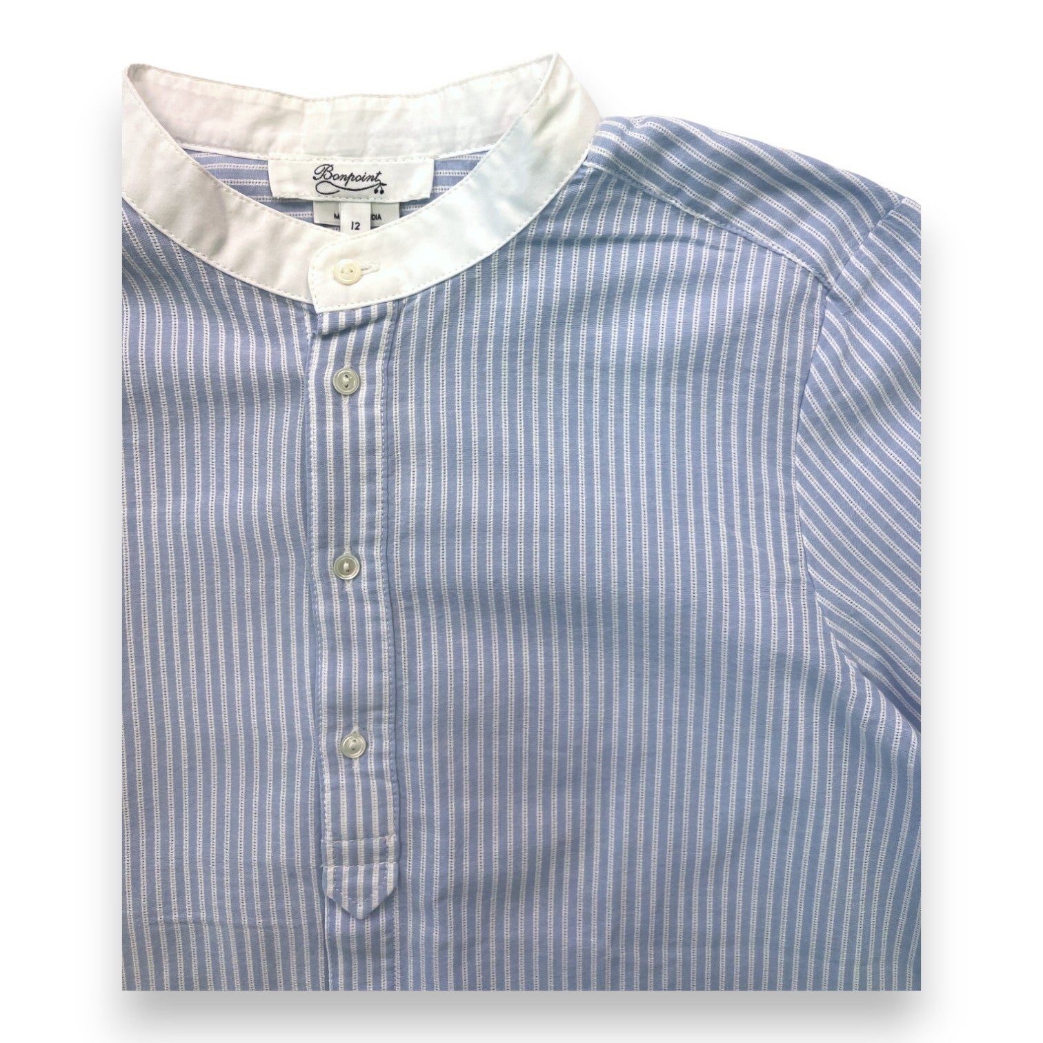 BONPOINT - Kurzarm-Streifenhemd (neu) - 12 Jahre