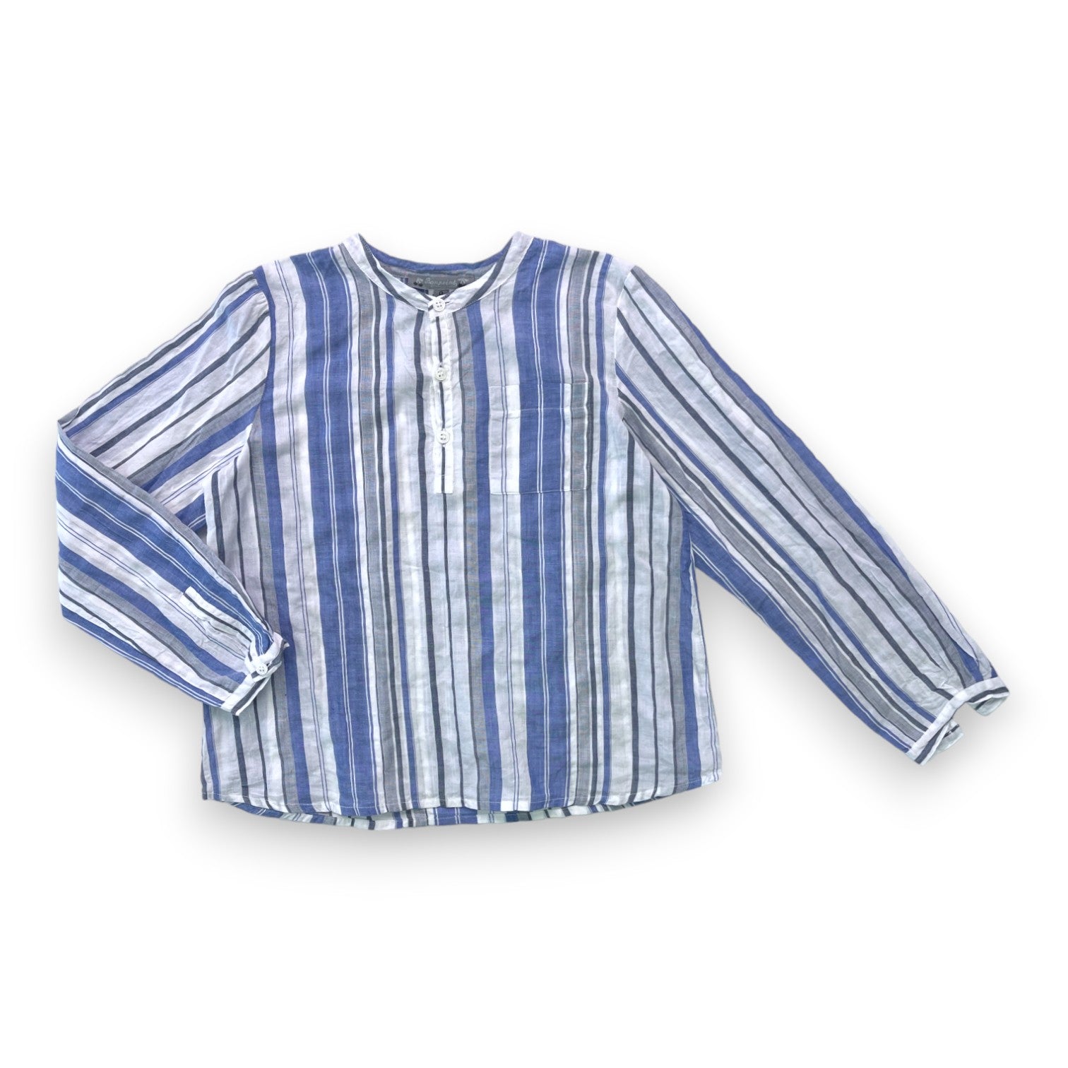 BONPOINT - Weiß-blau gestreiftes Hemd - 8 Jahre