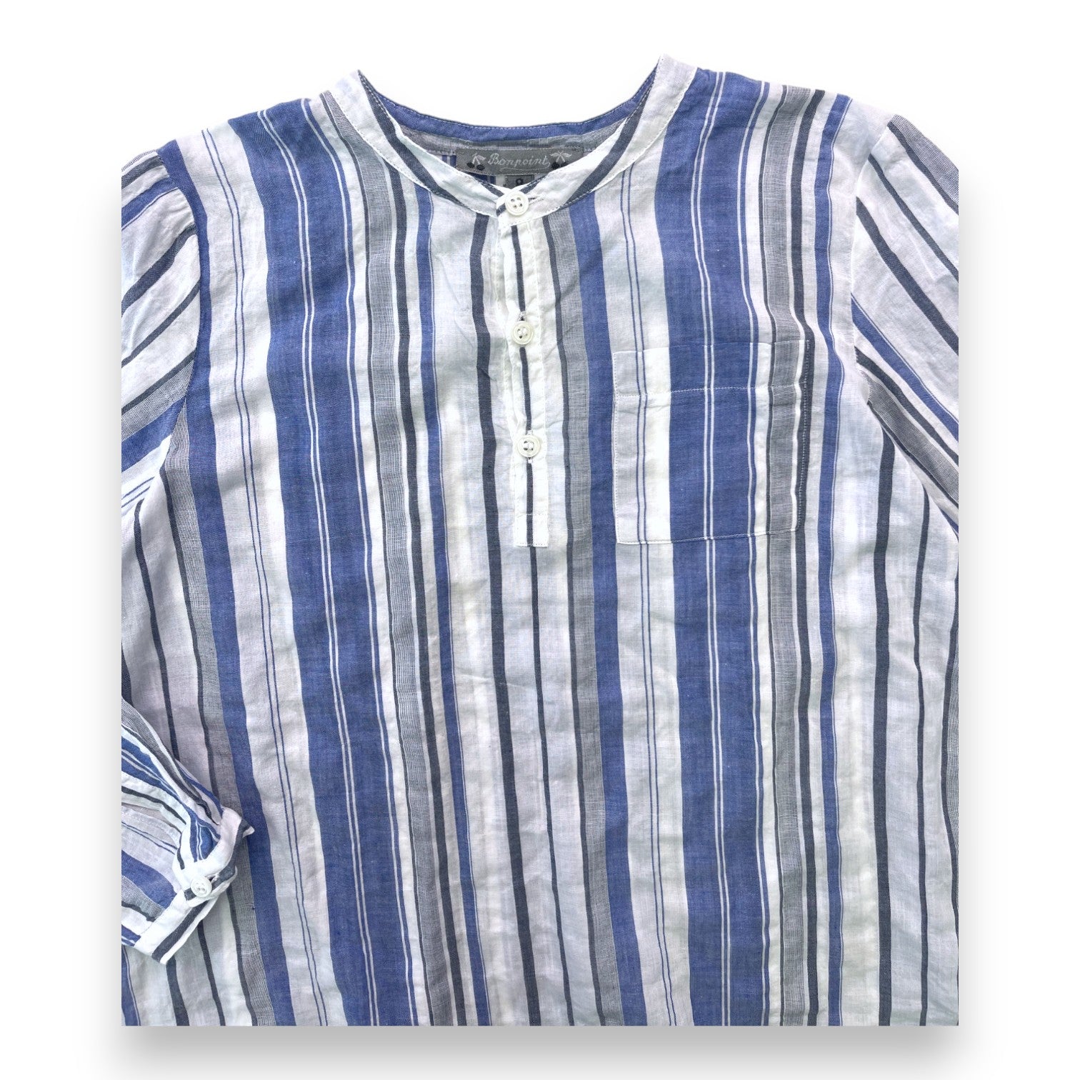 BONPOINT - Weiß-blau gestreiftes Hemd - 8 Jahre