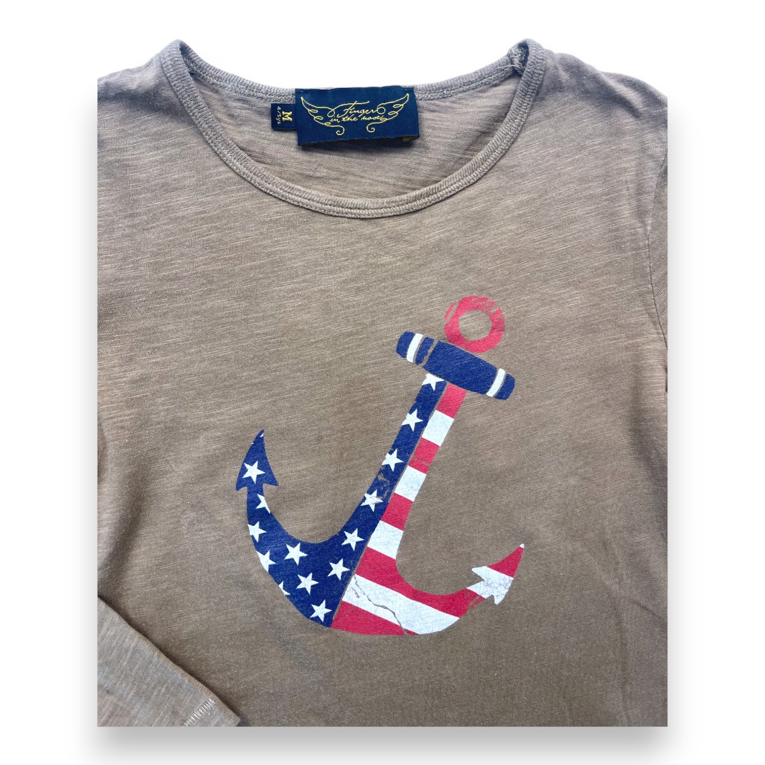 FINGER IN THE NOSE - Langarm-T-Shirt mit amerikanischer Flagge und Anker - 4/5 Jahre