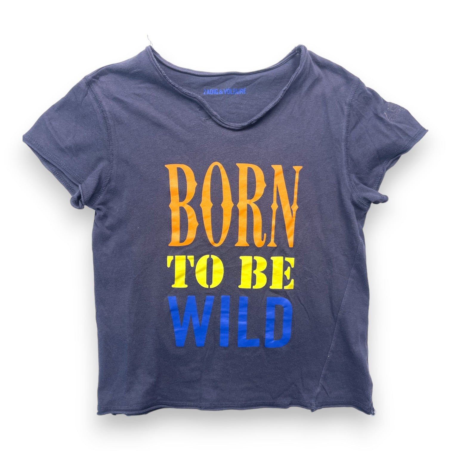 ZADIG & VOLTAIRE - Graues Kurzarm-T-Shirt "Born to be wild" - 8 Jahre