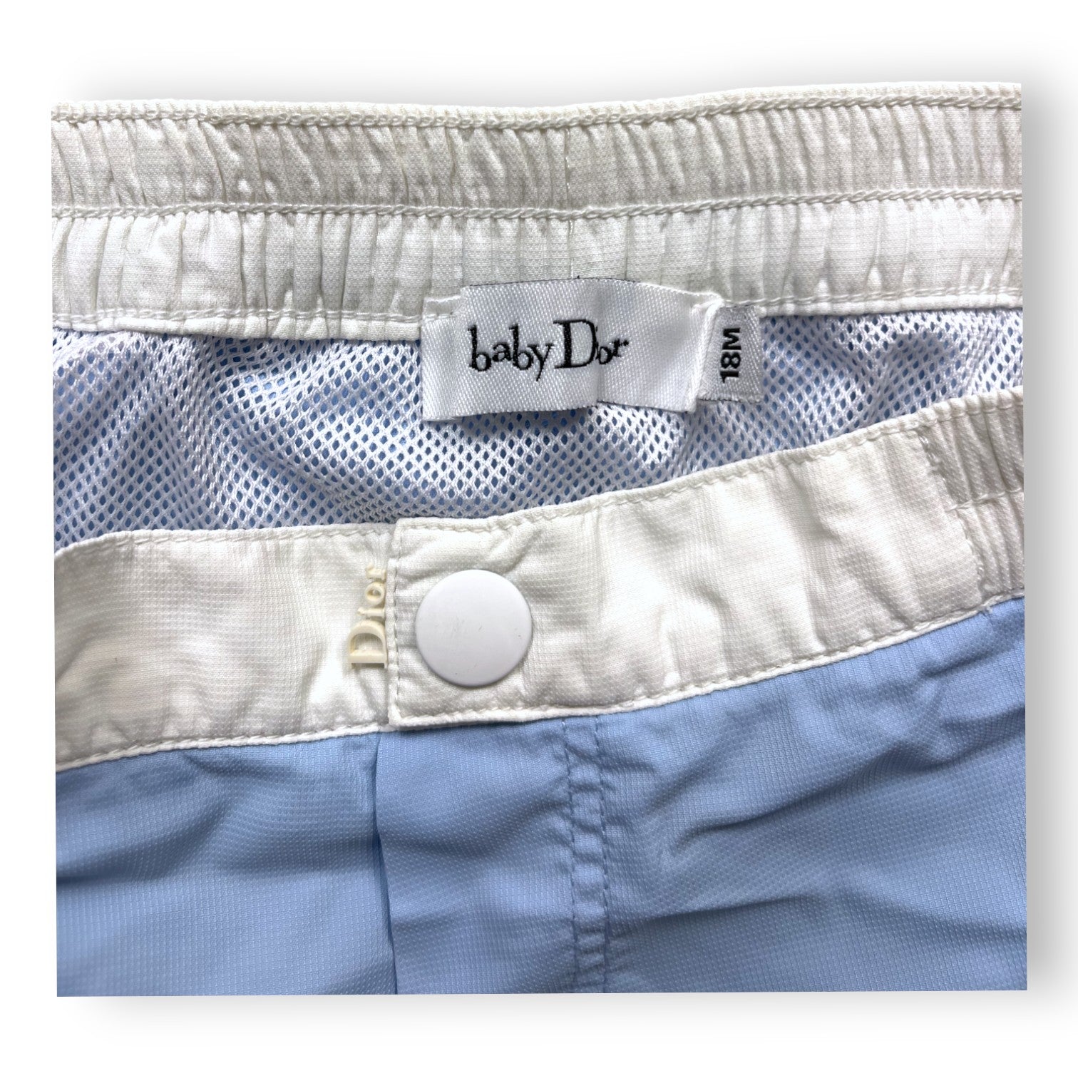 BABY DIOR - Blue and white swim shorts - 18 months