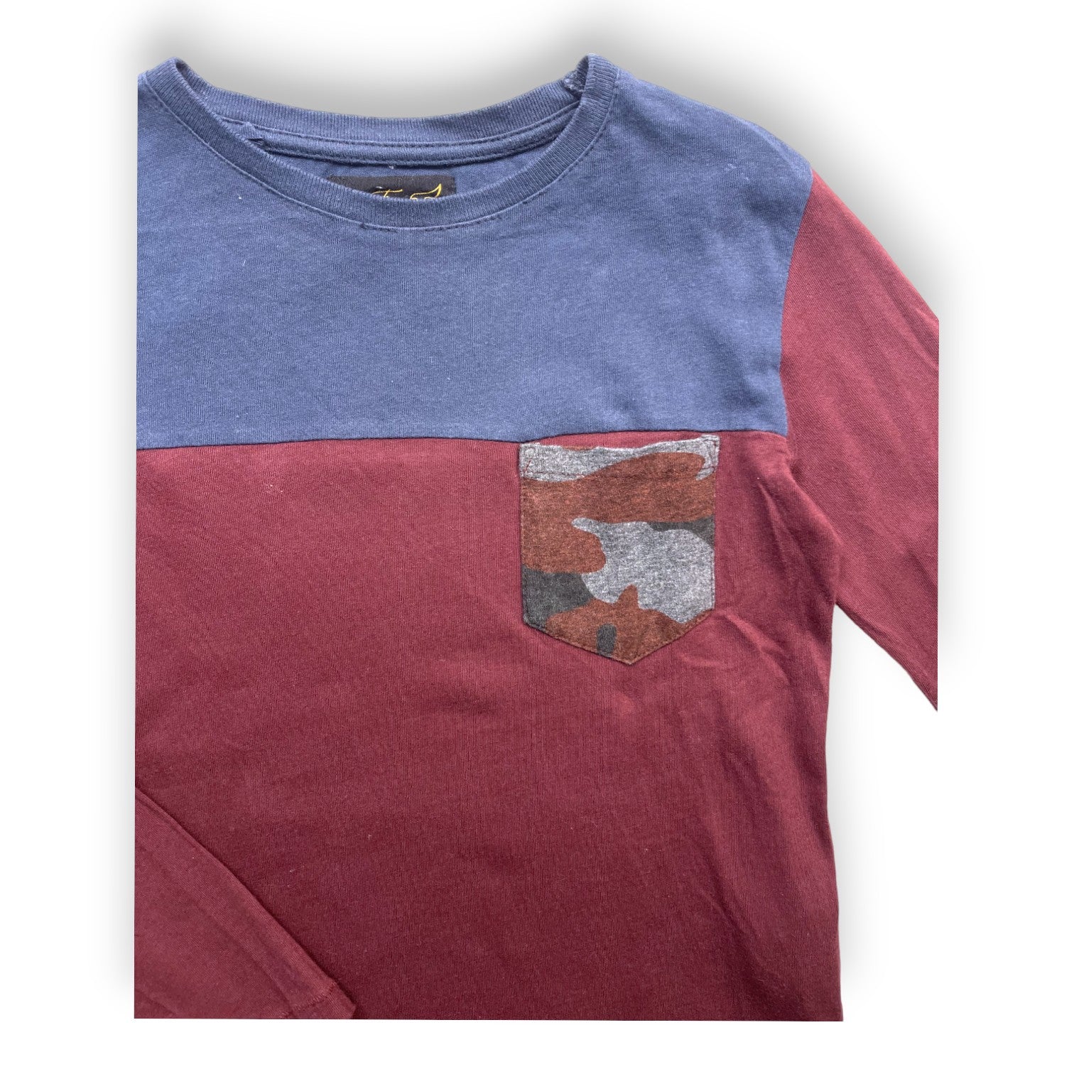 FINGER IN THE NOSE - Rot-blaues Langarm-T-Shirt - 6/7 Jahre