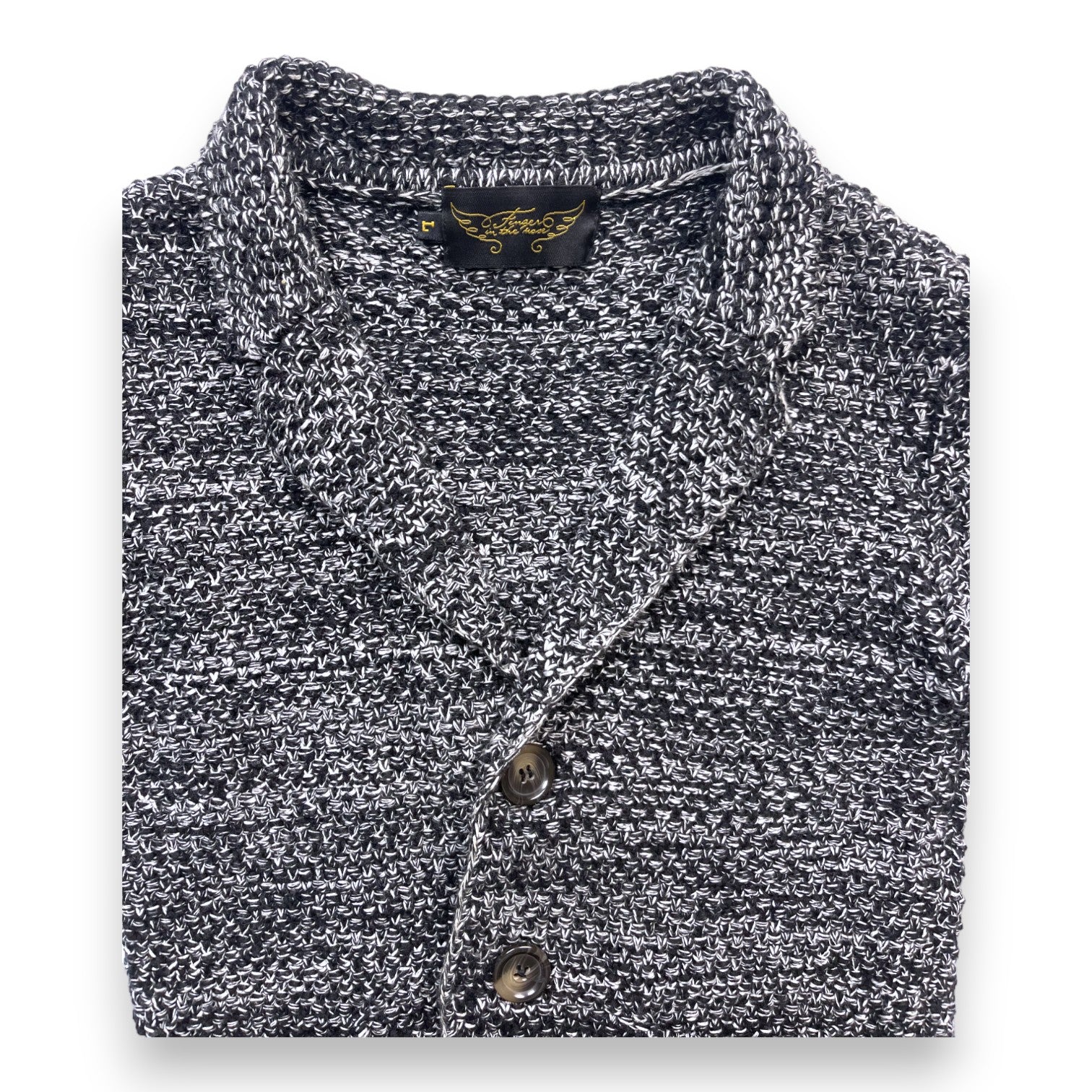 FINGER IN THE NOSE - Schwarz-weiße Strickblazerjacke - 6/7 Jahre