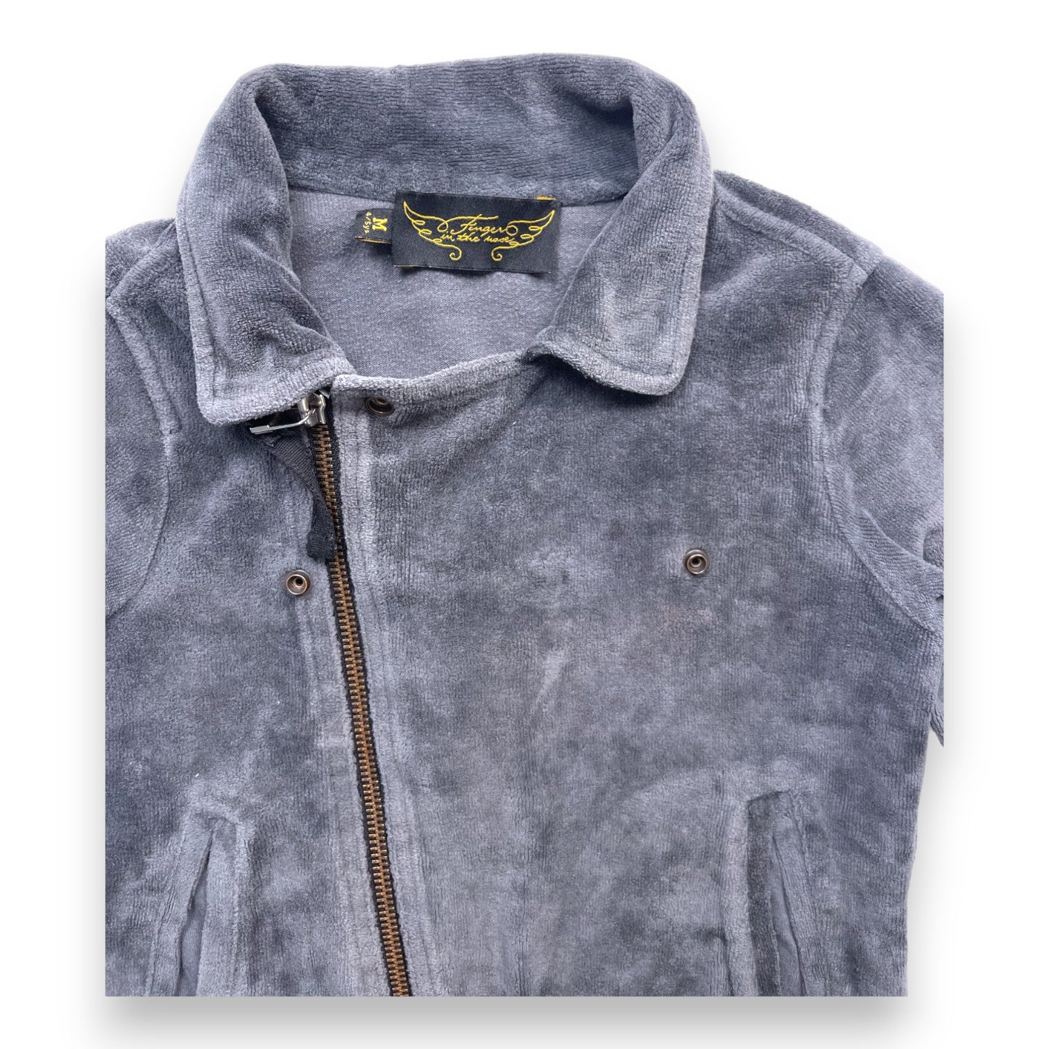 FINGER IN THE NOSE - Leichte graue Samtjacke - 4/5 Jahre