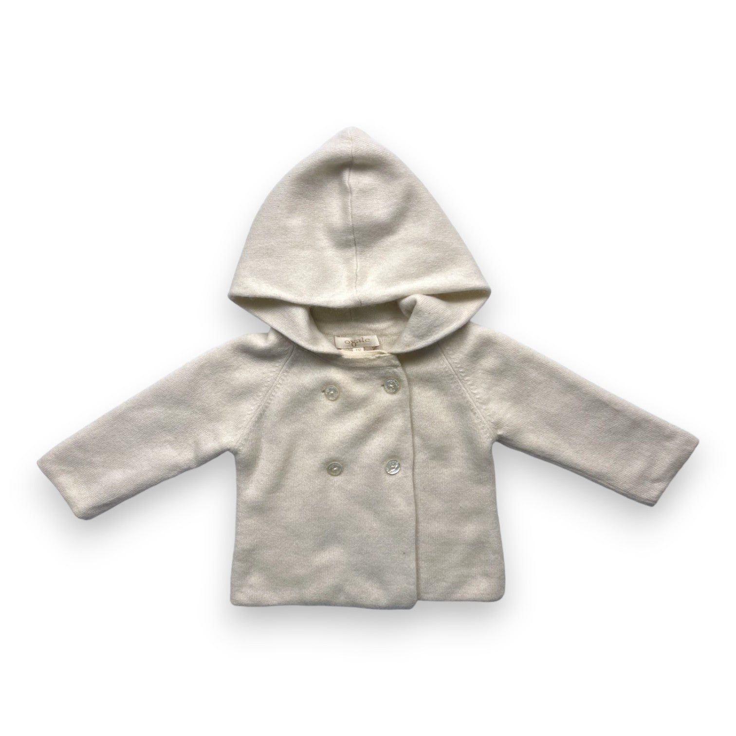 OVALE - Pull à capuche écru en cachemire - 12 mois