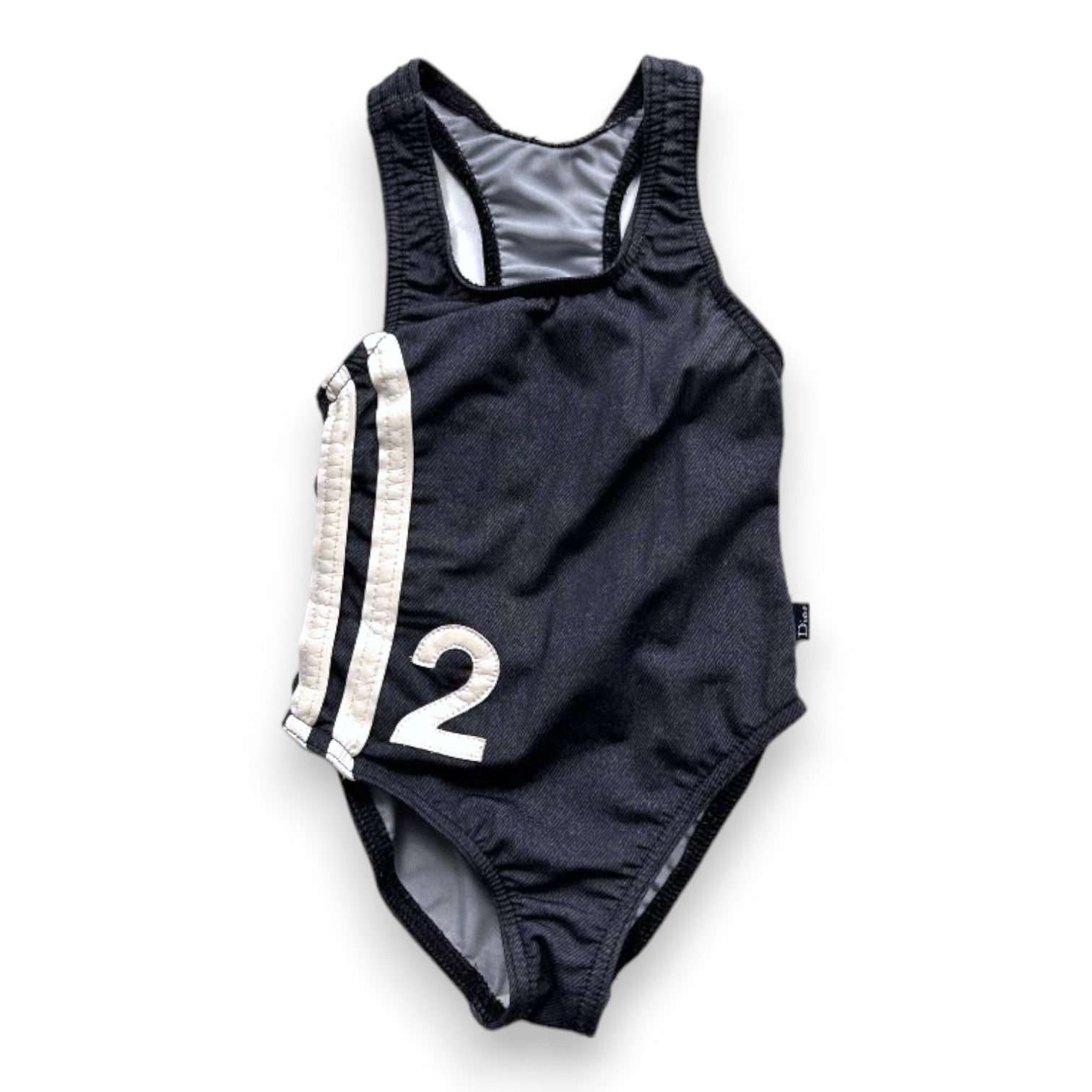 DIOR - Maillot de bain une pièce bleu avec détails blanc - 2 ans