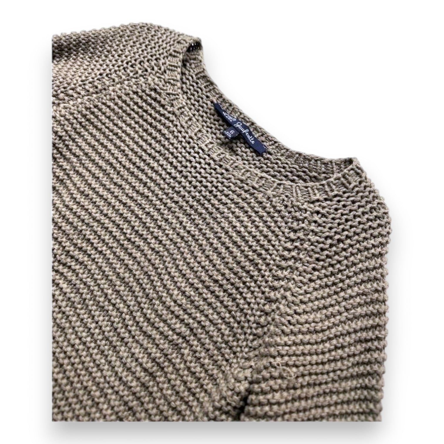 LILI GAUFRETTE - Khakifarbener Pullover mit Strickeffekt - 6 Jahre