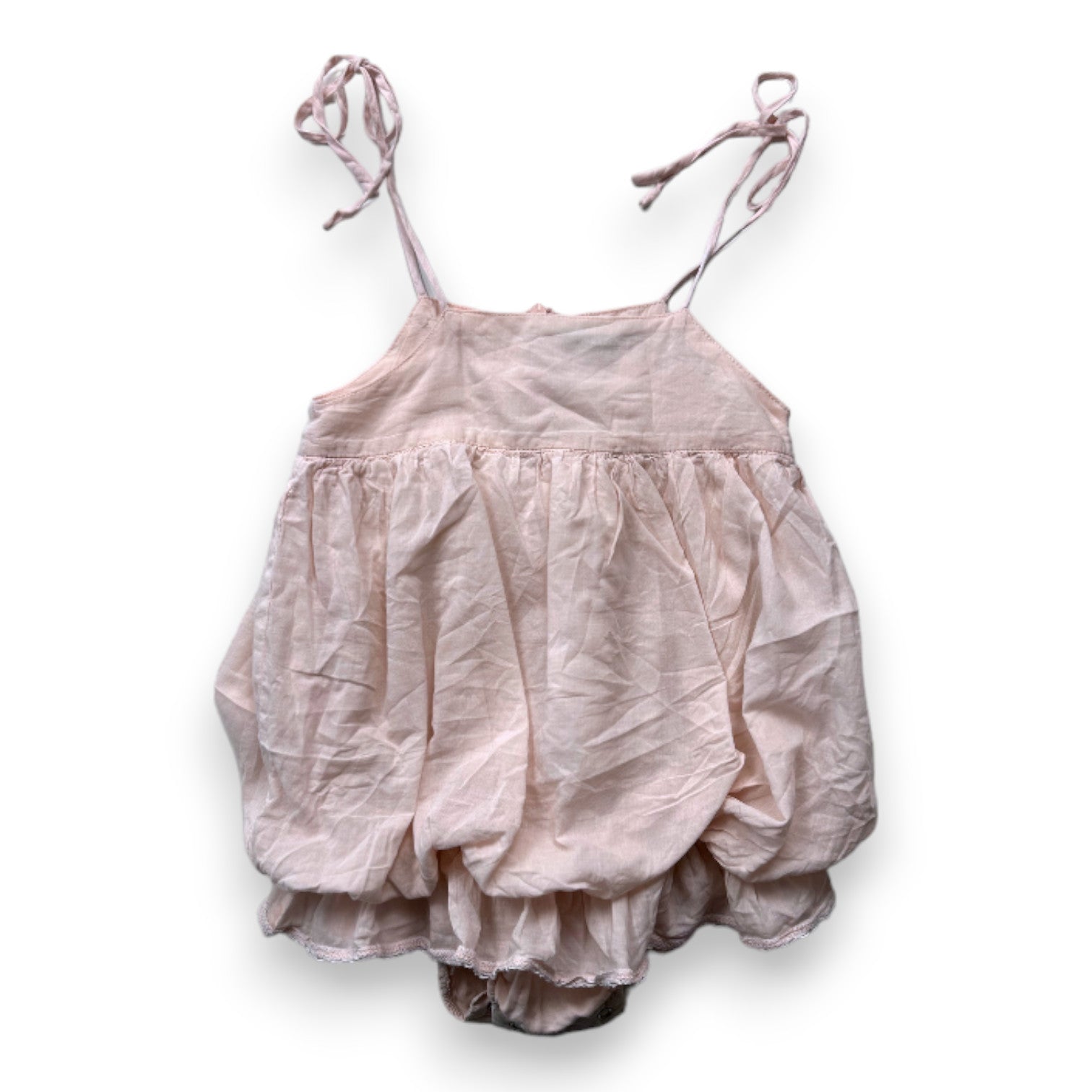 TROIZEANFANTS - Pink romper with straps - 18 months