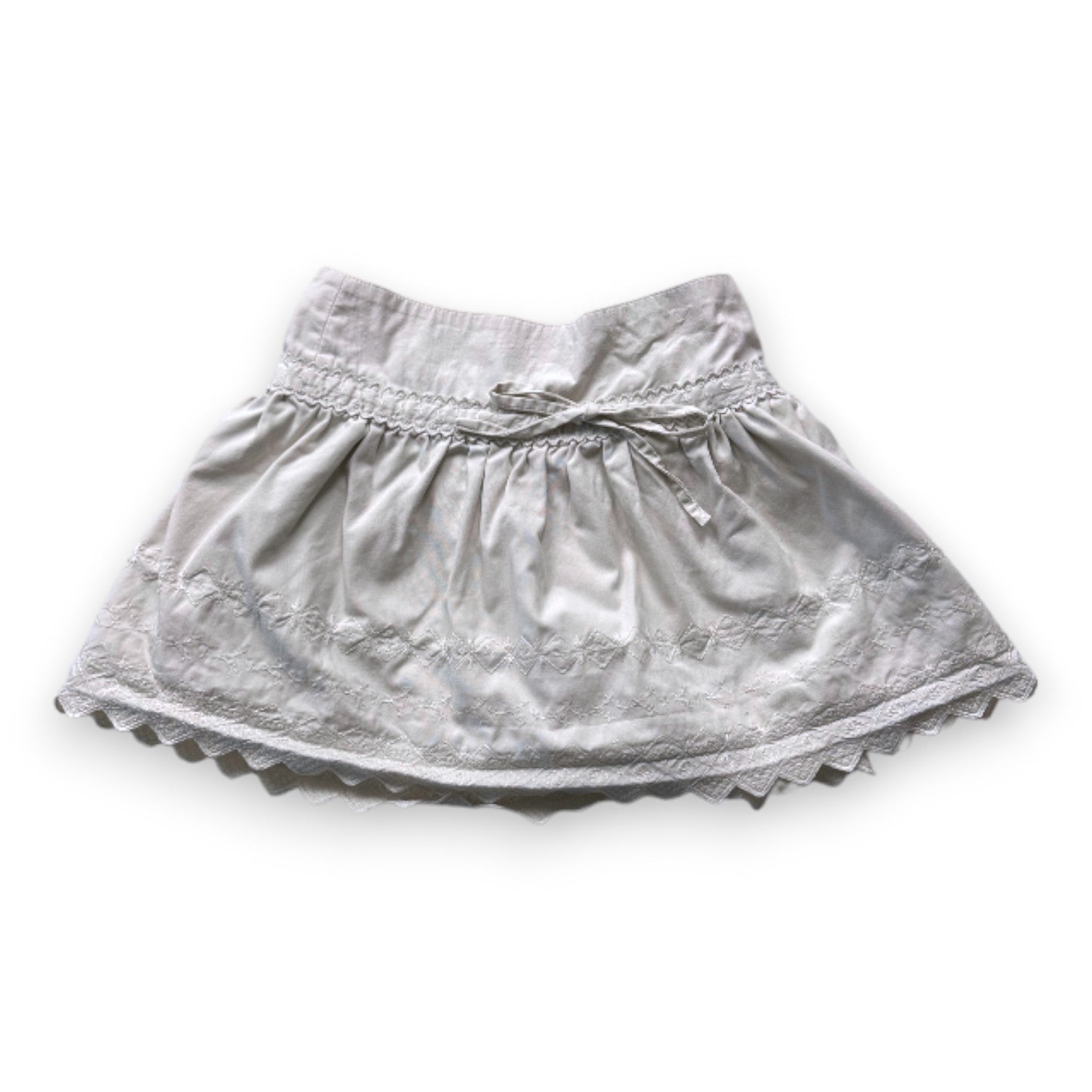 LILI GAUFRETTE Jupe creme avec broderies 3 ans