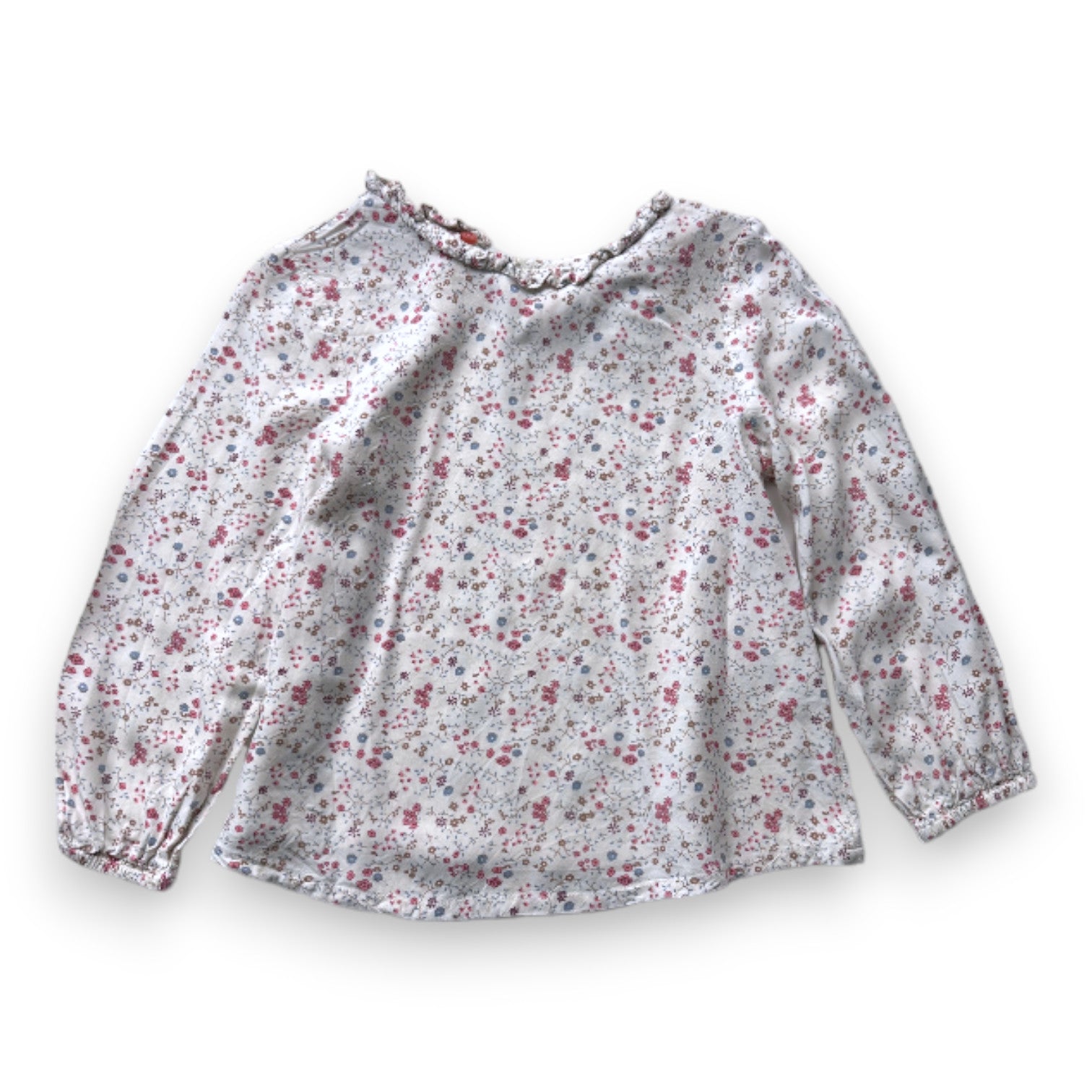 CYRILLUS - Chemisier blanc à fleurs - 4 ans