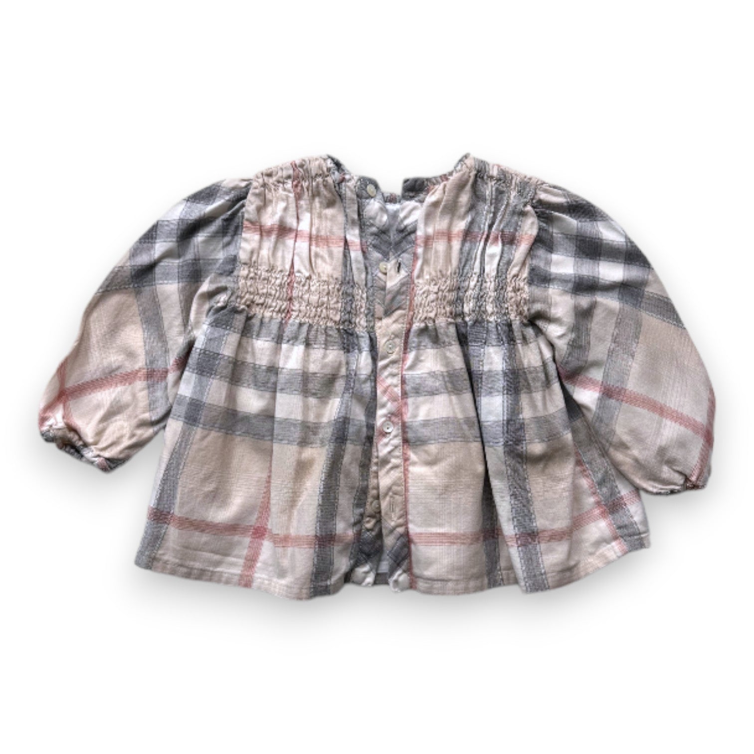 BURBERRY - Burberry check print blouse - 12 months