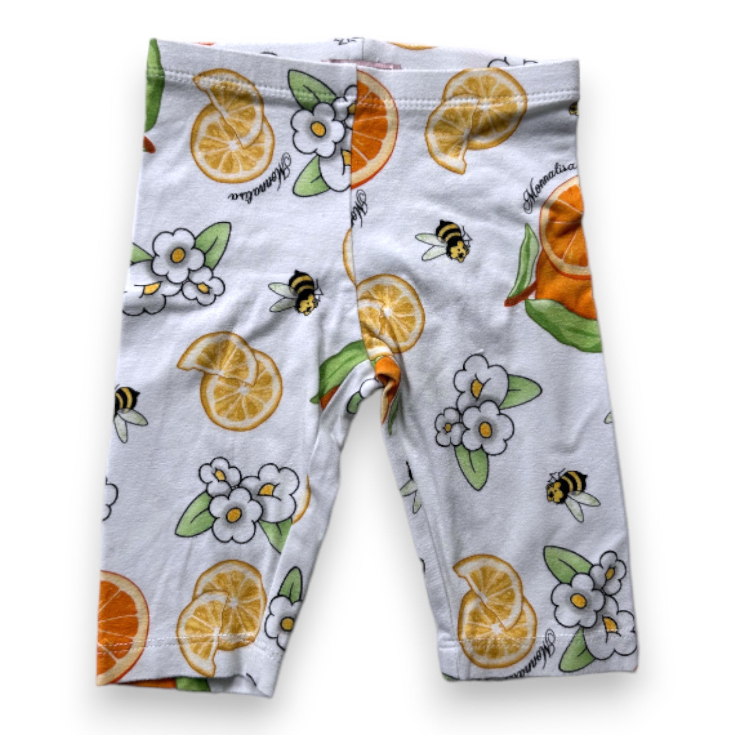 MONNALISA - White leggings with prints - 6 months