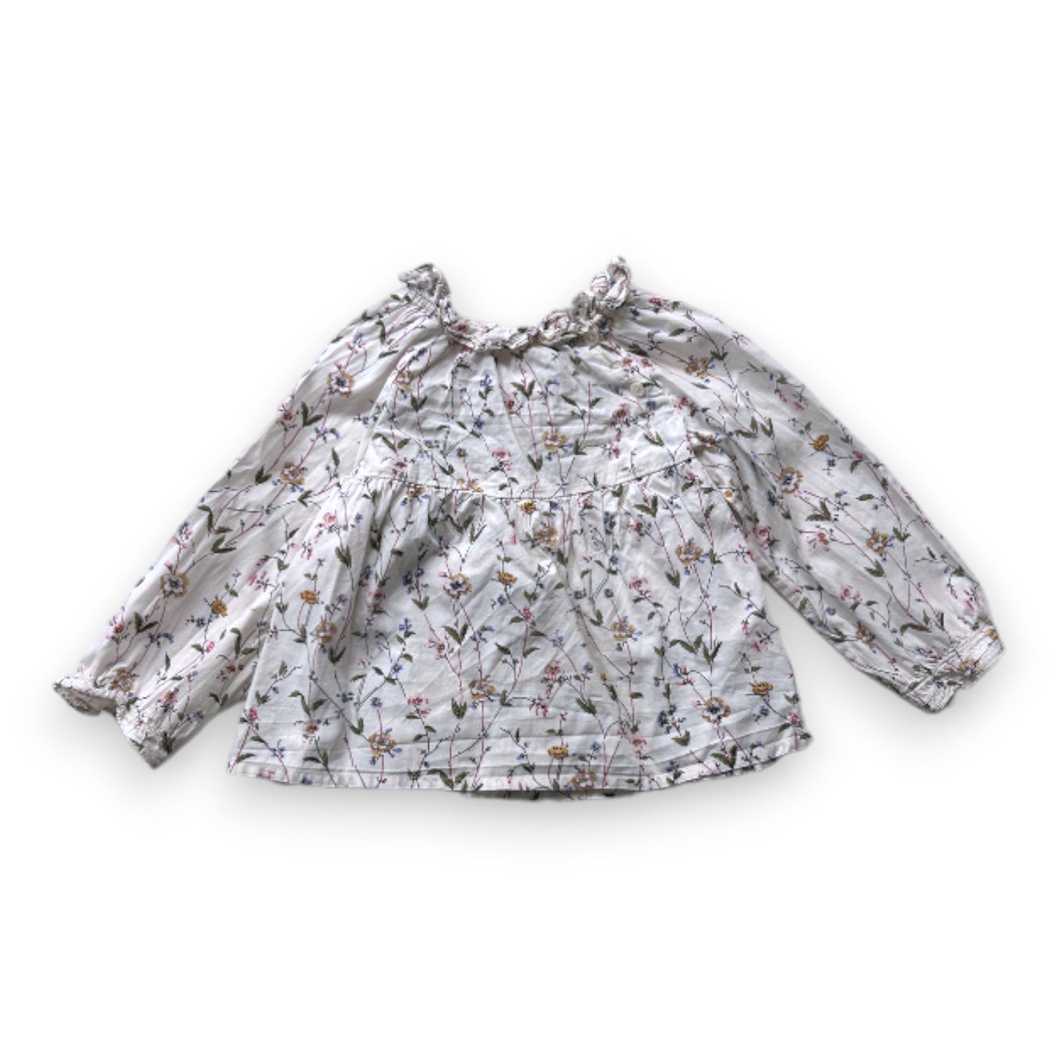 BONPOINT - Blouse blanche à fleurs - 12 mois