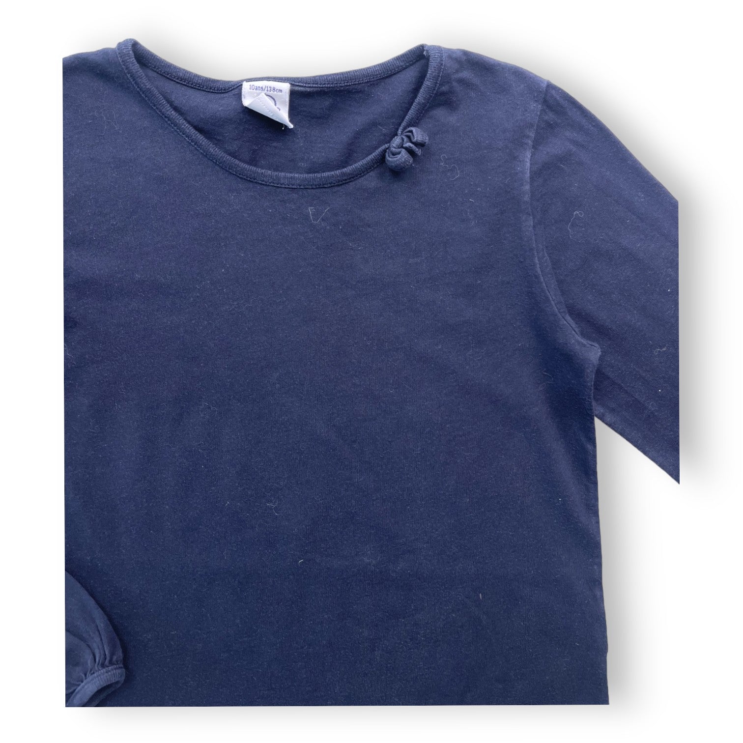PETIT BATEAU - Marineblaues Langarm-T-Shirt - 10 Jahre