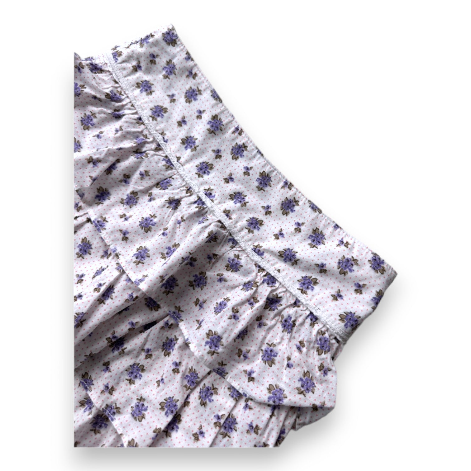 LILI GAUFRETTE - Weißer Rock mit rosa Punkten und lila Blumen - 6 Jahre