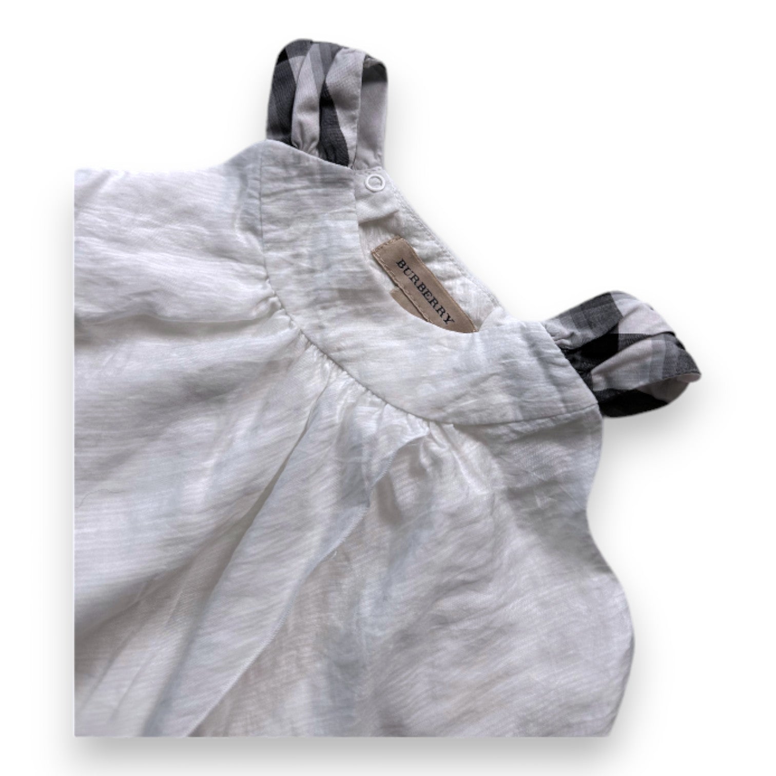 BURBERRY - Robe blanche asymétrique - 6 mois