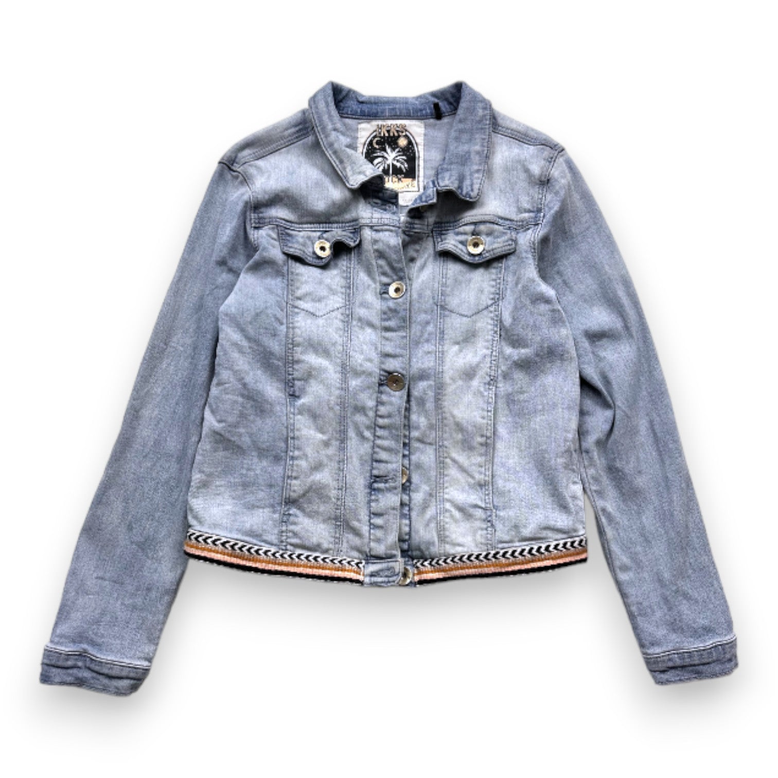 IKKS - Veste en jean bleue avec broderie dans le dos - 10 ans