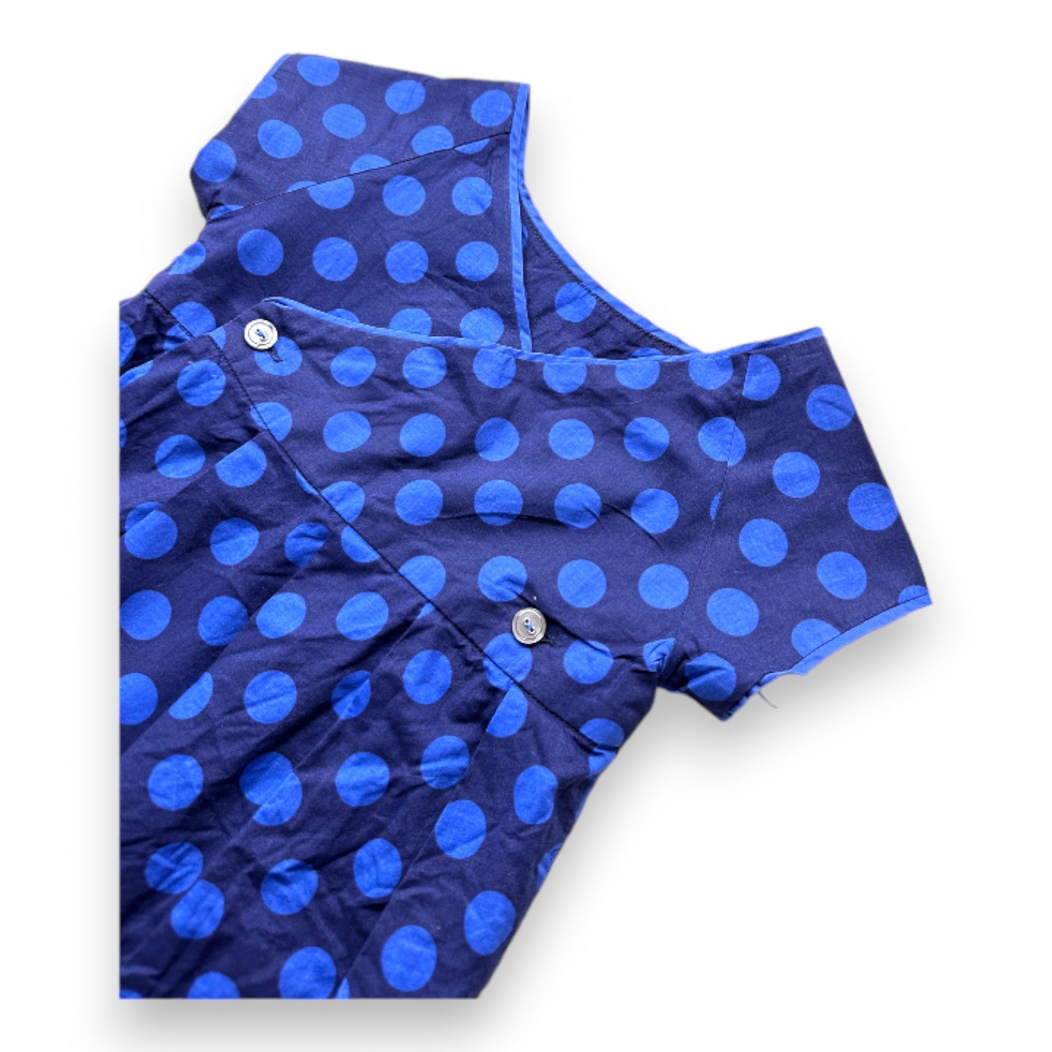 JACADI - Blue polka dot dress and bloomer set - 3 years