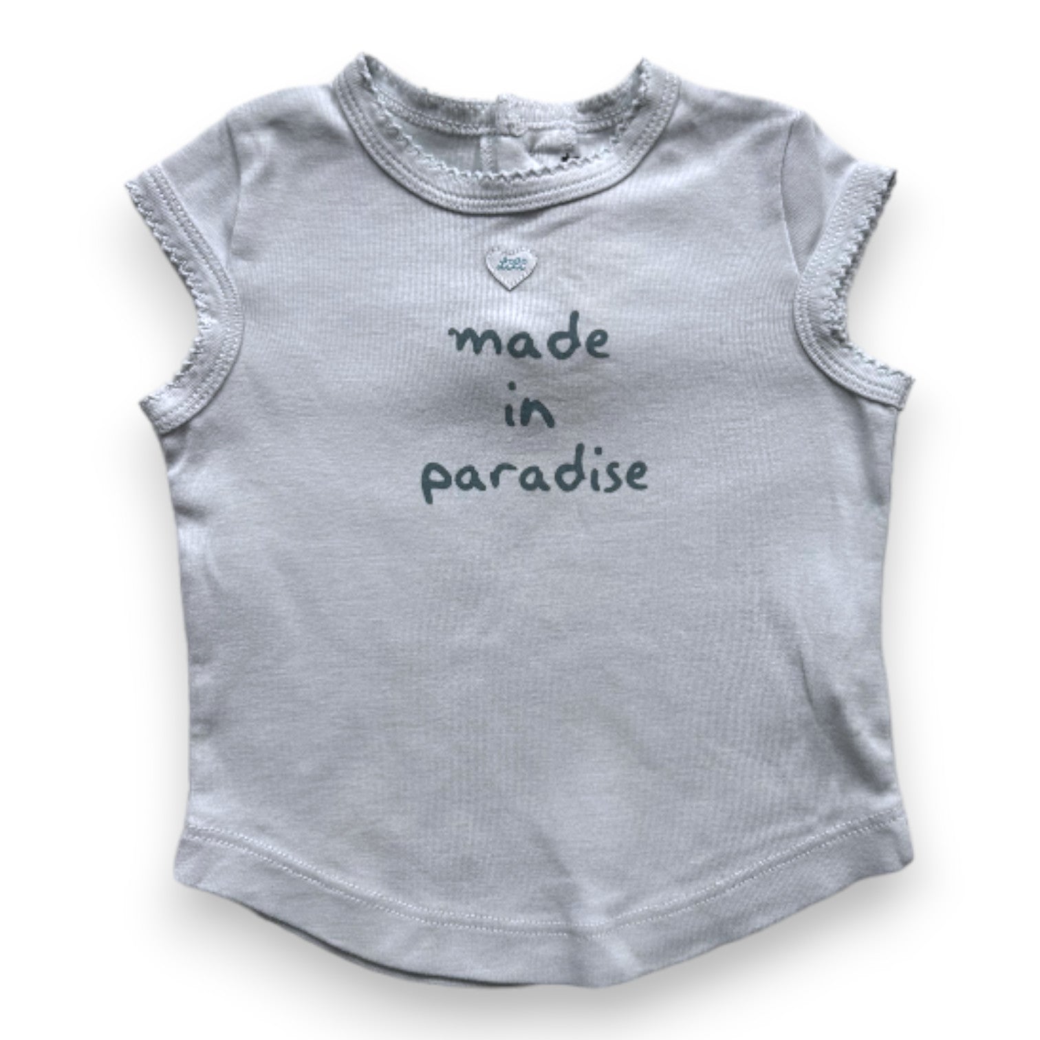 LILI GAUFRETTE - Blaues T-Shirt „Made in Paradise“ - 12 Monate