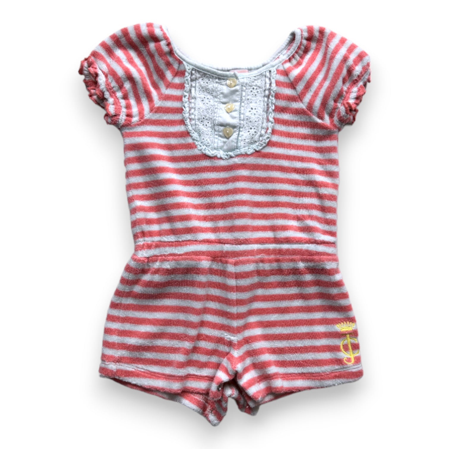 JUICY COUTURE - Rosa-weiß gestreifter Strampler - 6 Monate