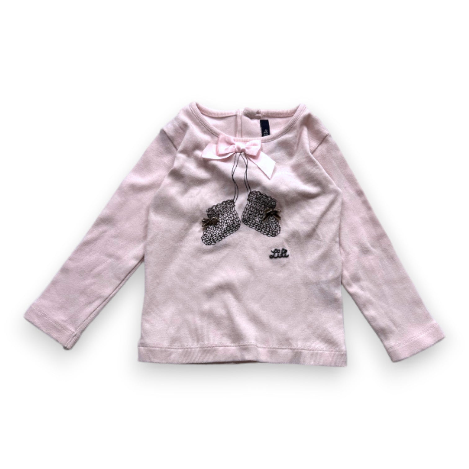 LILI GAUFRETTE - Rosa Langarm-T-Shirt mit Aufdruck - 12 Monate