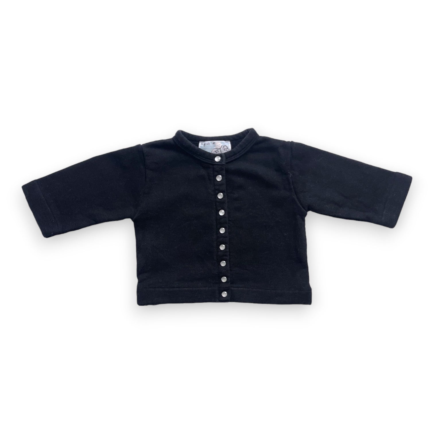 AGNÈS B - Pull boutonné noir - 12 mois