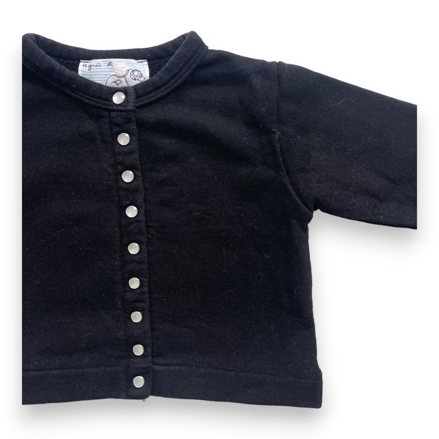 AGNÈS B - Pull boutonné noir - 12 mois