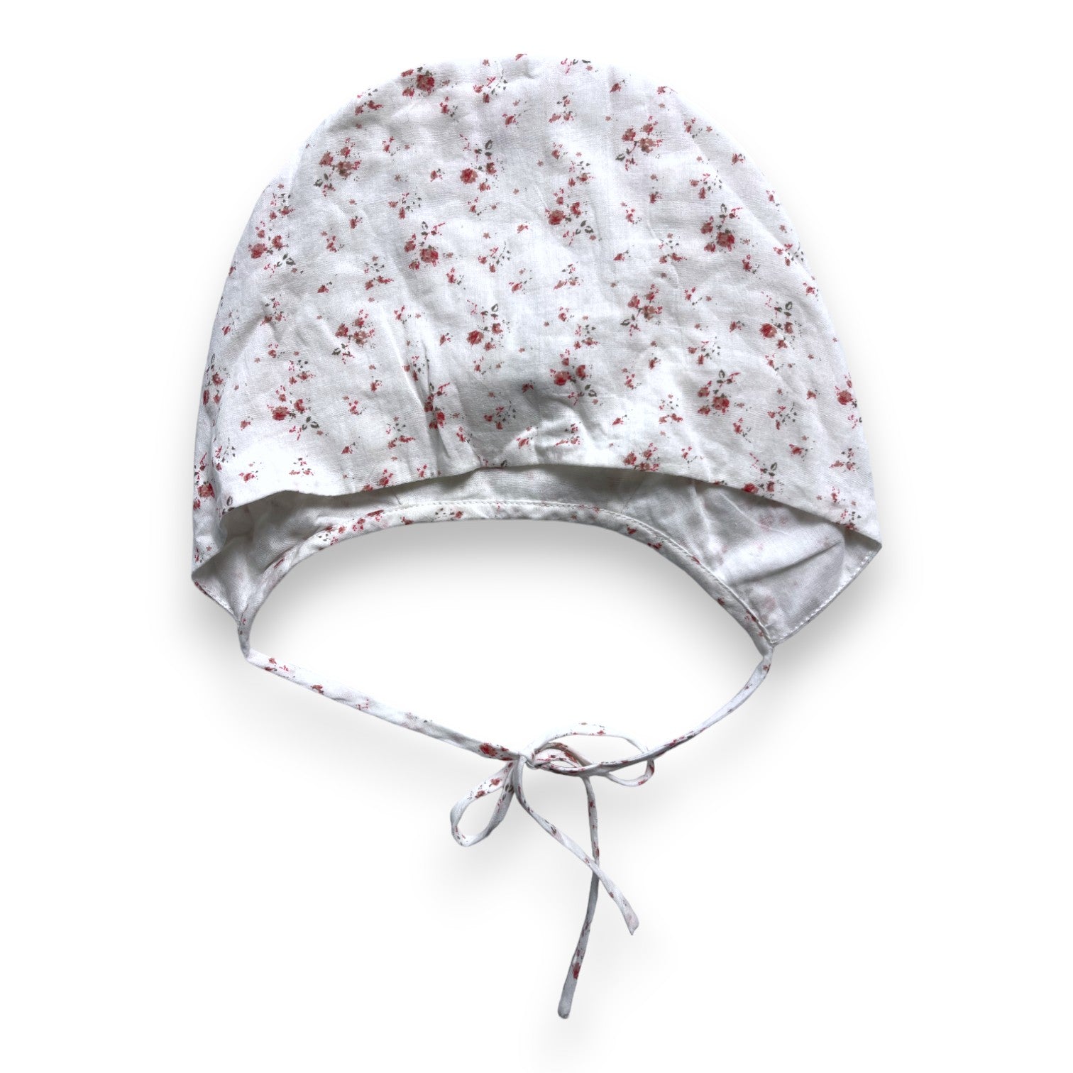 BONPOINT - Lightweight white cotton hat with flowers - 12 months