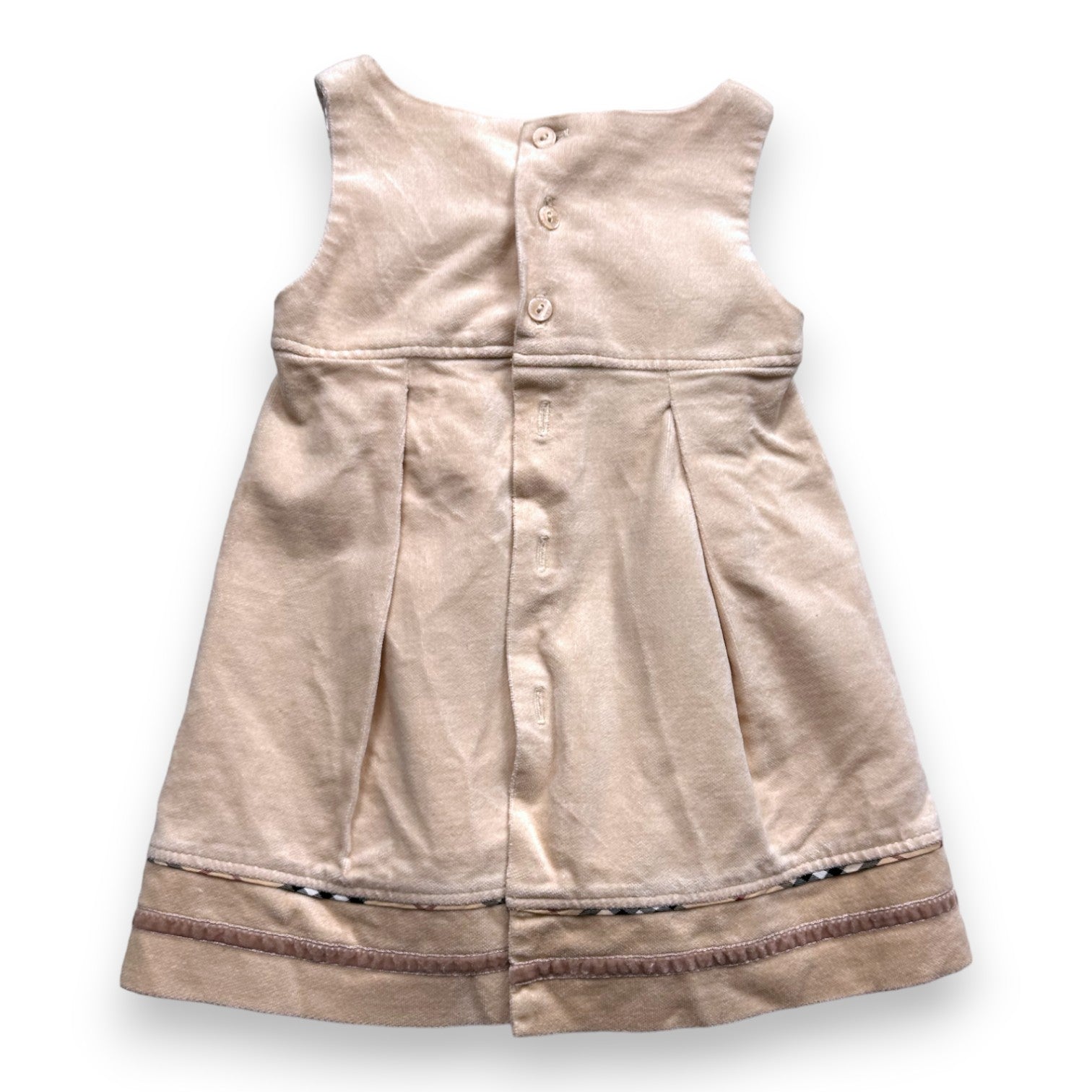 BURBERRY - Beige velvet dress - 12 months