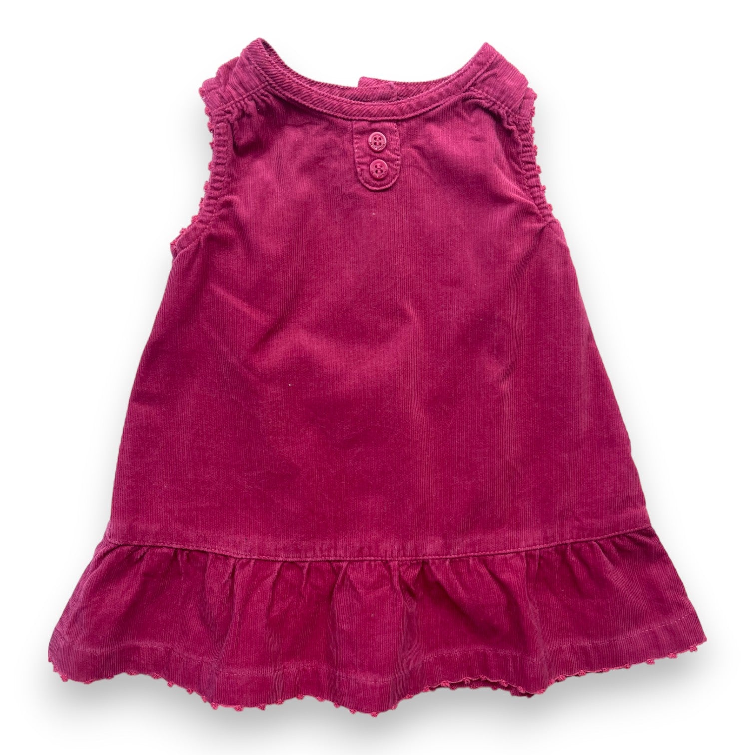 PETIT BATEAU - Robe rouge en velours côtelée - 3 mois